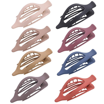 8 Pack French Flat Hair Clips for Women – Large Matte No-Slip Claw Barrettes for Thick & Thin Hair, Strong Hold Styling Accessories