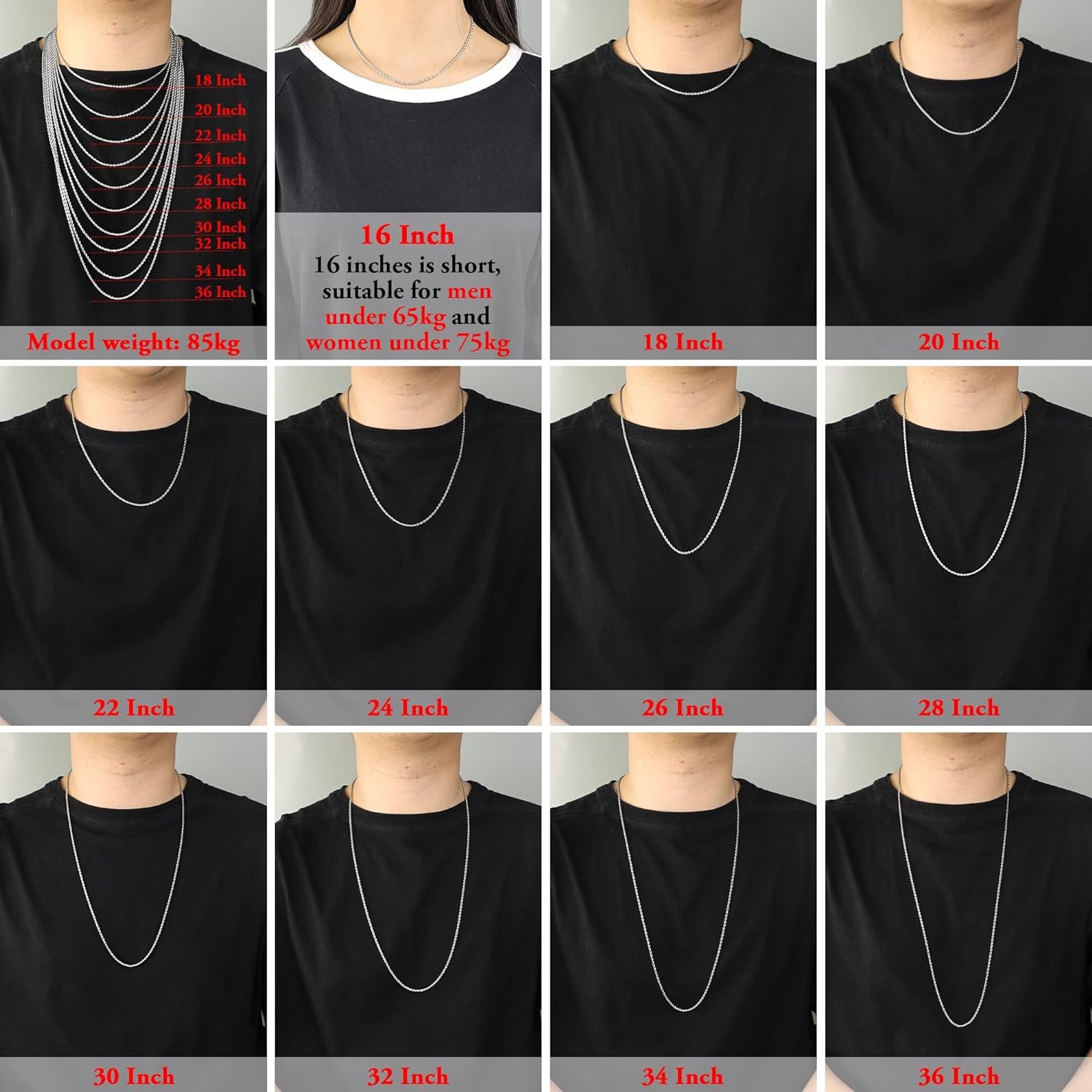 Twist Chain Necklace - Stainless Steel Rope Jewelry for Men & Women