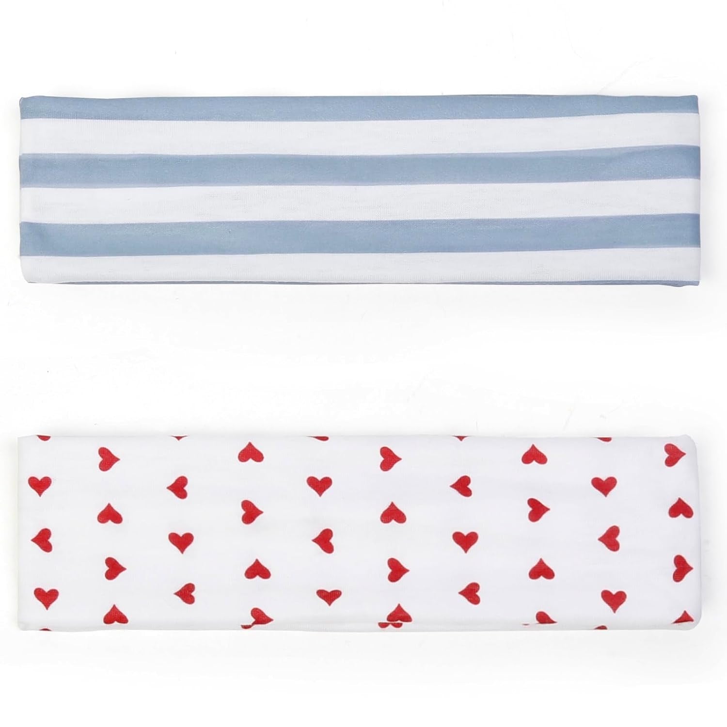 Fashion Women'S Headbands for Short Hair Non Slip Elastic Floral Hairbands, Soft Fabric 2 Inches Thick Stripe Head Bands for Girls, Valentine'S Day Heart Headbands