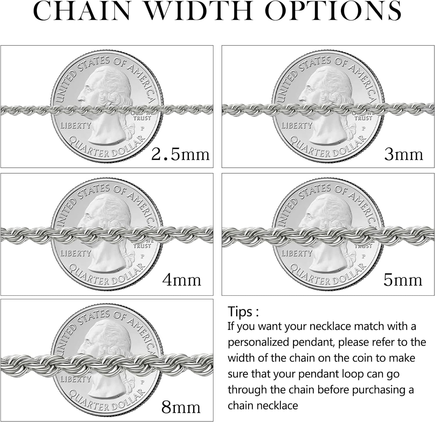 Twist Chain Necklace - Stainless Steel Rope Jewelry for Men & Women