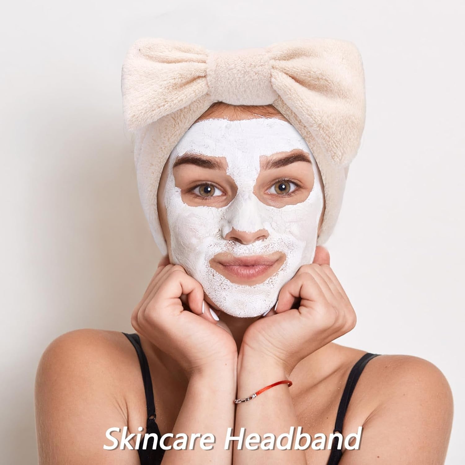 6 Pack Spa Headband, Makeup Headband, Face Wash Headbands, Skincare Headbands, Brown Sponge Hair Band Bow Tie Spa Head Band for Washing Face Wristband Set Hair Accessories for Women