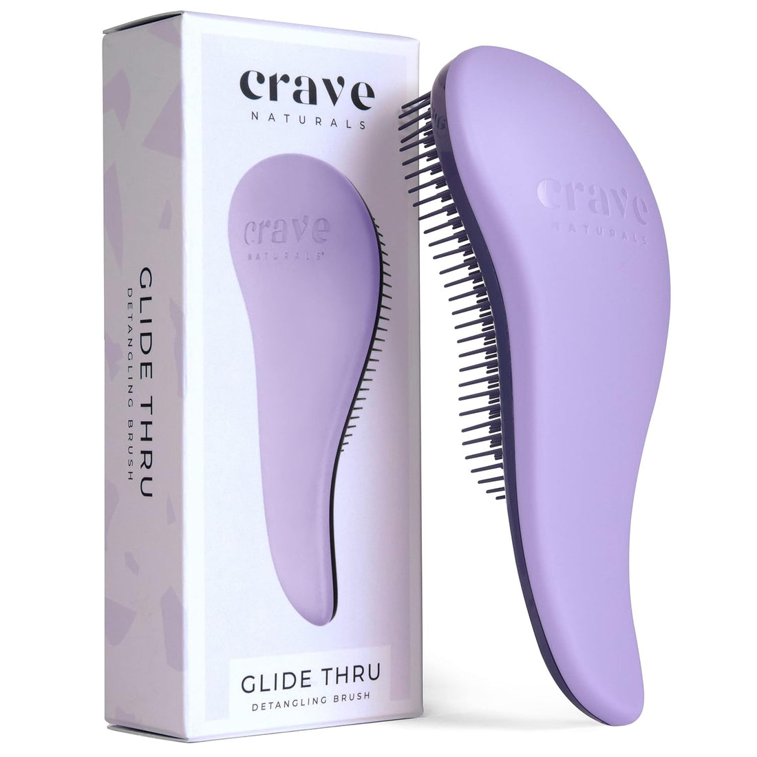 Glide Thru Hair Brush - Detangler Brush for Curly, Straight, Wet or Dry Hair - Gentle Detangling Brushes for Adults, Kids, Toddlers - Hair Accessories for Women, 7.5X3" - Purple
