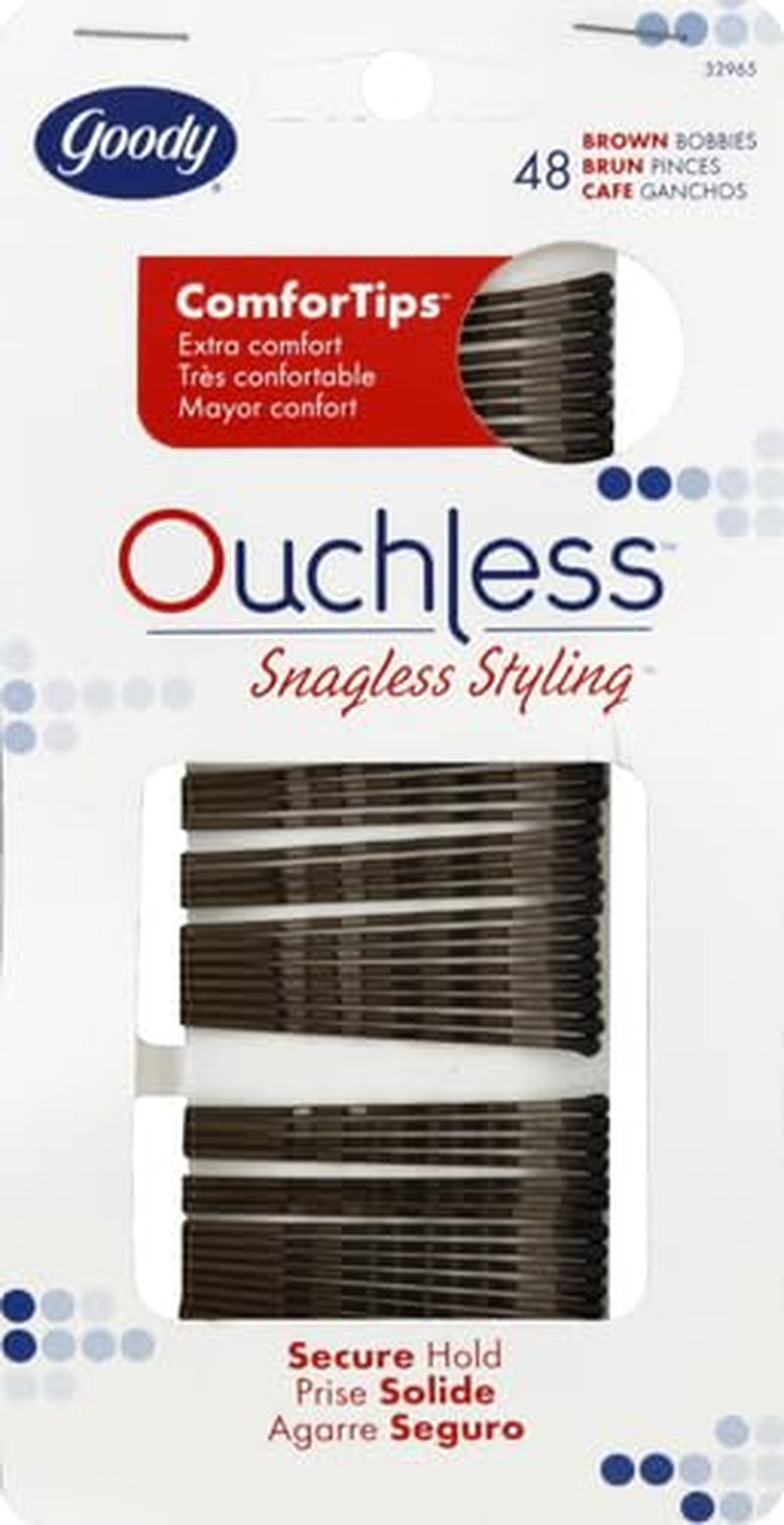 Slideproof Bobby Pins - 48 Ct, Brunette Brown, High Gloss Bobby Hair Pins for Styling, Lock in Style, Comfortable, Pain-Free Hair Accessories for Women & Men, All Hair Types