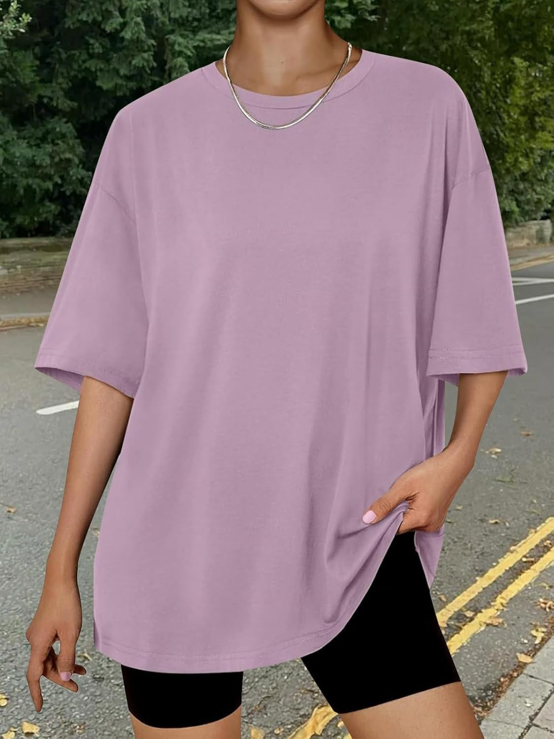 Womens Oversized Summer T Shirts Fashion Workout plus Size Tops Short Sleeve Beach Vacation Gym Clothes 2025