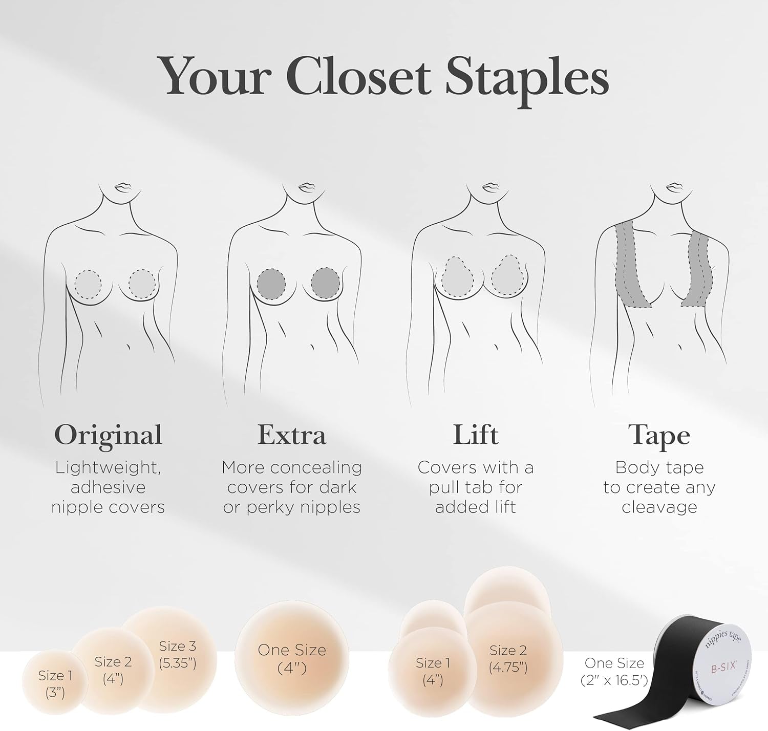 Nipple Covers for Women - Sticky Adhesive Silicone Pasties - Reusable Pasty Nipple Cover with Travel Box