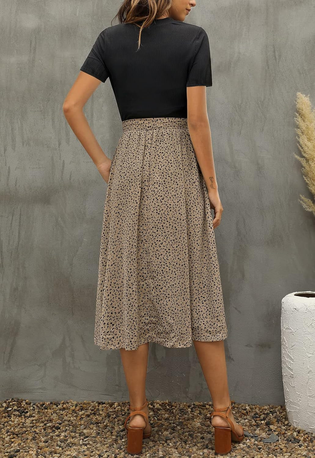 Women 2025 Summer Dress Short Sleeve Ribbed Teacher Church Modest Business Casual Work Outfits Midi Dress