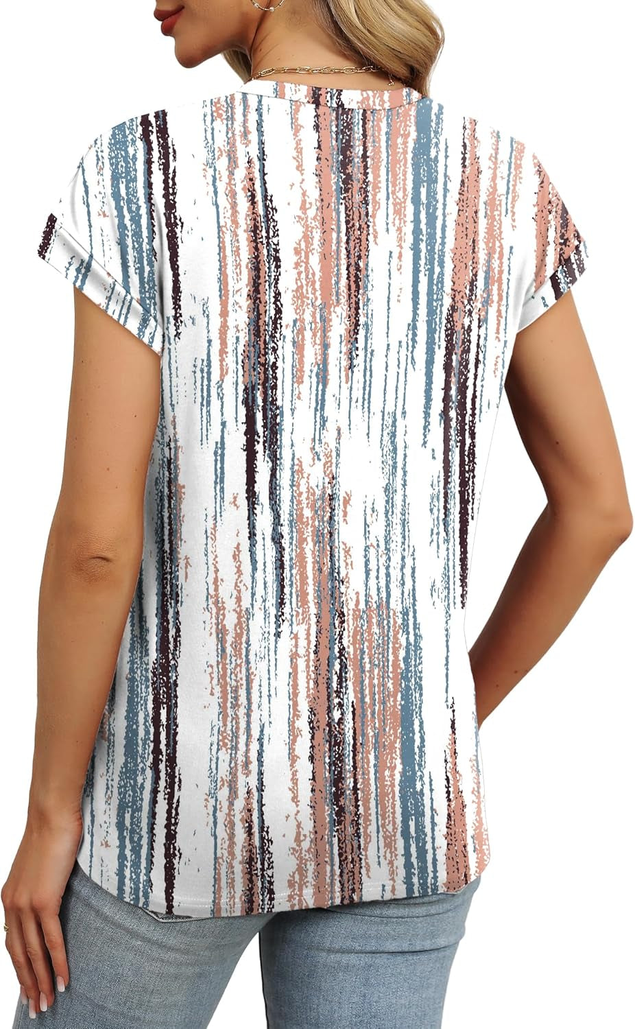 Womens Summer Tops Short Sleeve Shirts Crew Neck Cute Trendy Tunic Blouses (S-3XL)