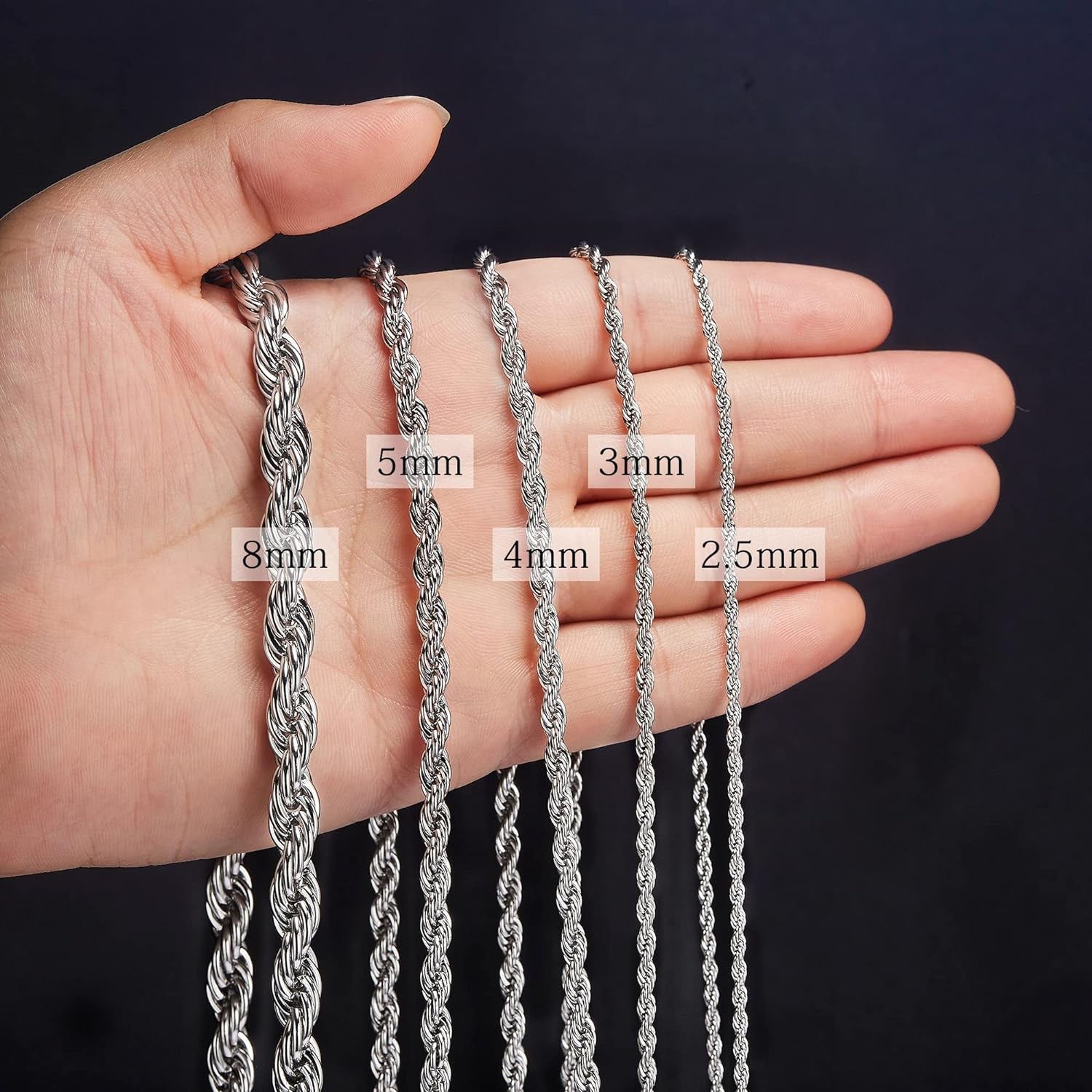 Twist Chain Necklace - Stainless Steel Rope Jewelry for Men & Women