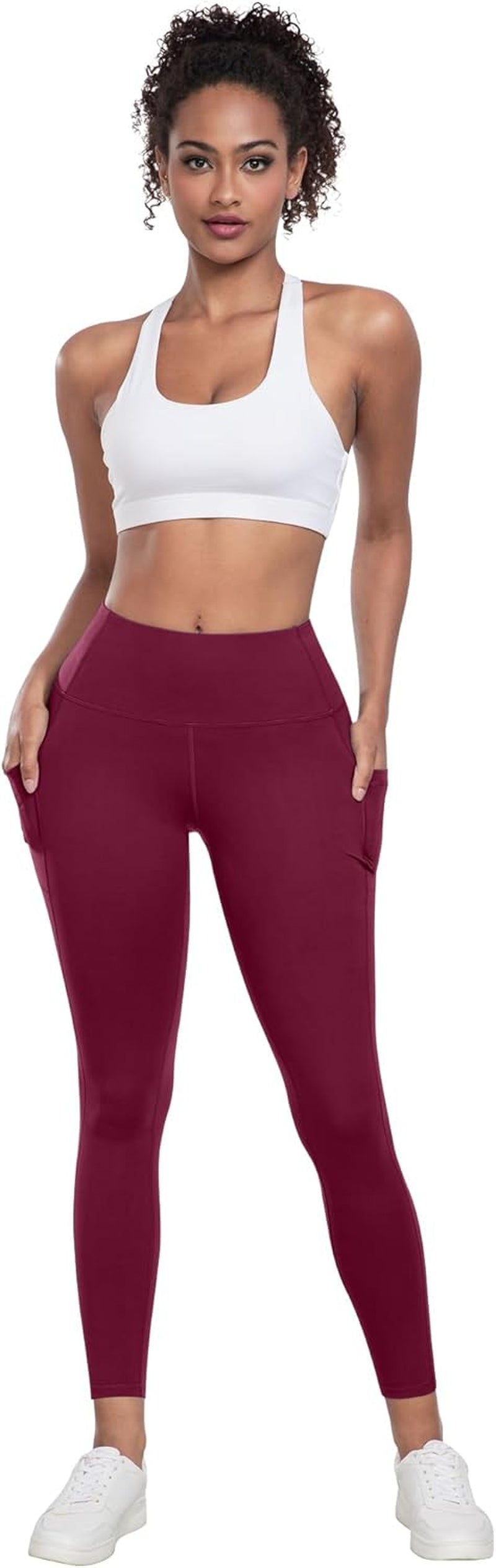 Leggings with Pockets for Women, 6 Packs Soft High Waisted Tummy Control Workout Yoga Pants
