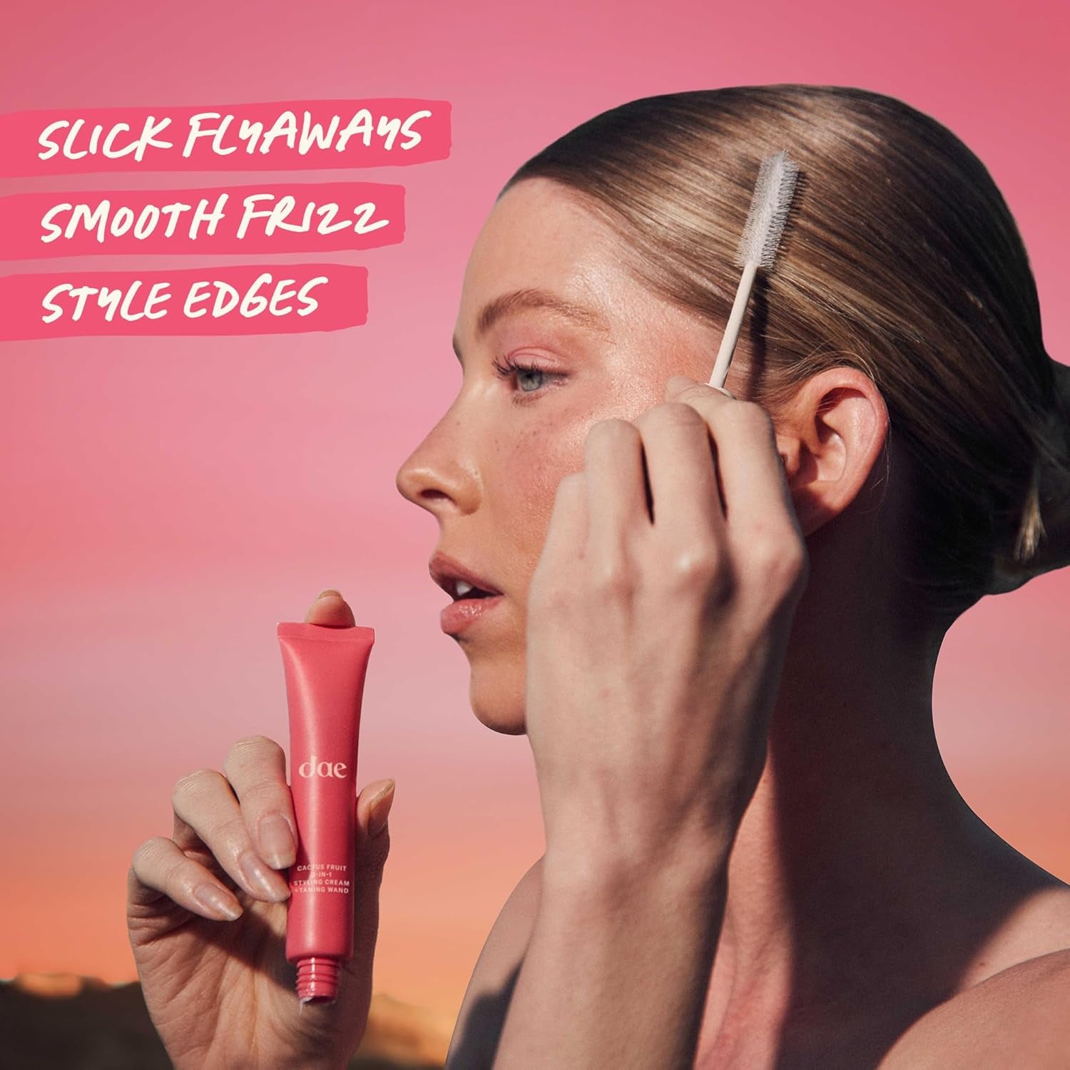 Hair Cactus Fruit 3-In-1 Styling Cream & Taming Wand - Tame Flyaways, Smooth Frizz, Style Edges (0.6 Oz.)
