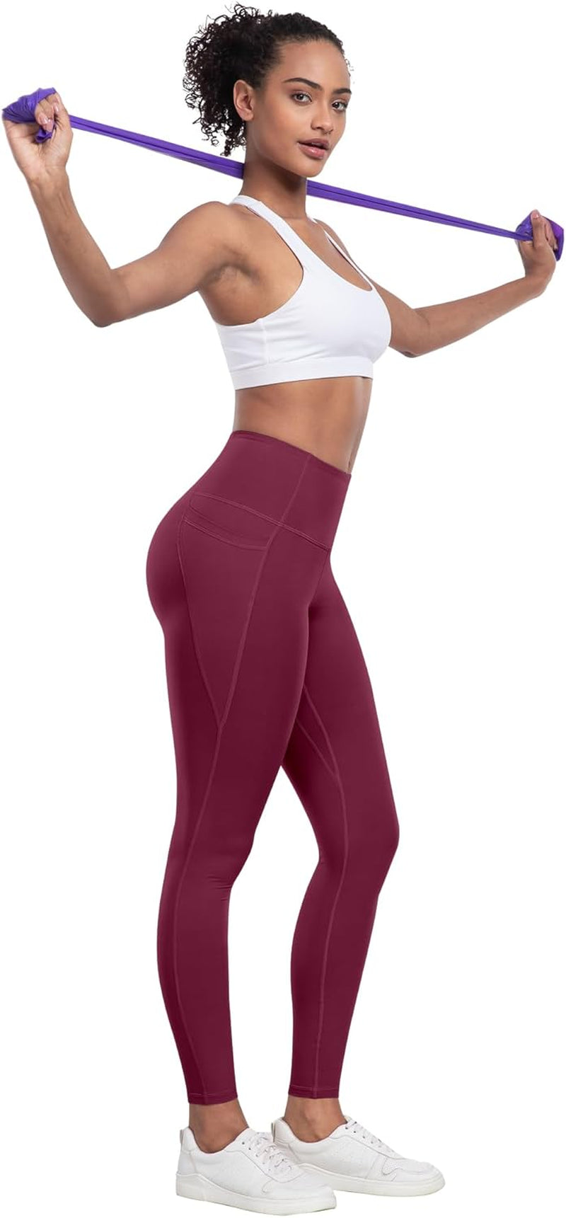 Leggings with Pockets for Women, 6 Packs Soft High Waisted Tummy Control Workout Yoga Pants