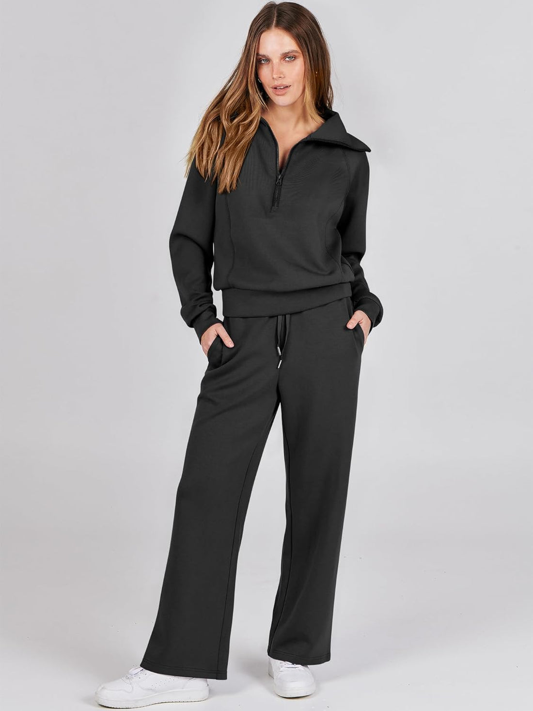 Women 2 Piece Outfits Sweatsuit Oversized Sweatshirt Sweatpants Tracksuit Sweat Lounge Matching Set 2025 Fall Trendy