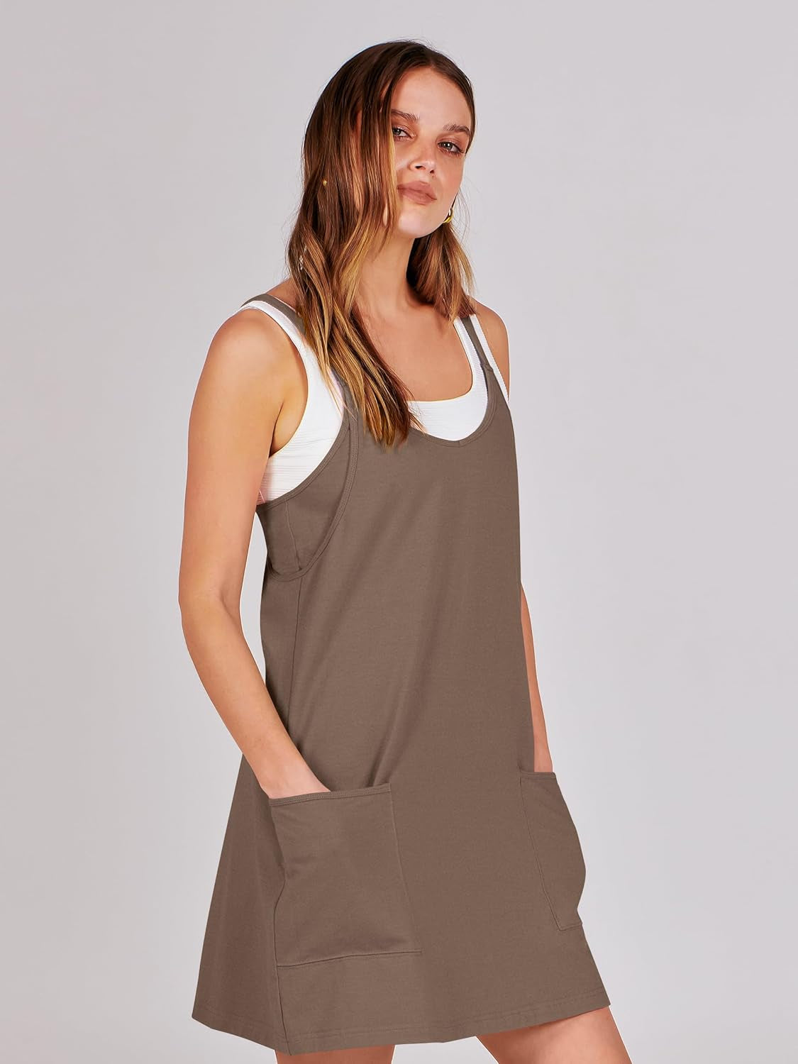 Women Athletic Dress Summer Tennis Workout Active Sports Mini Romper Dress Built in Shorts Travel Vacation Clothes