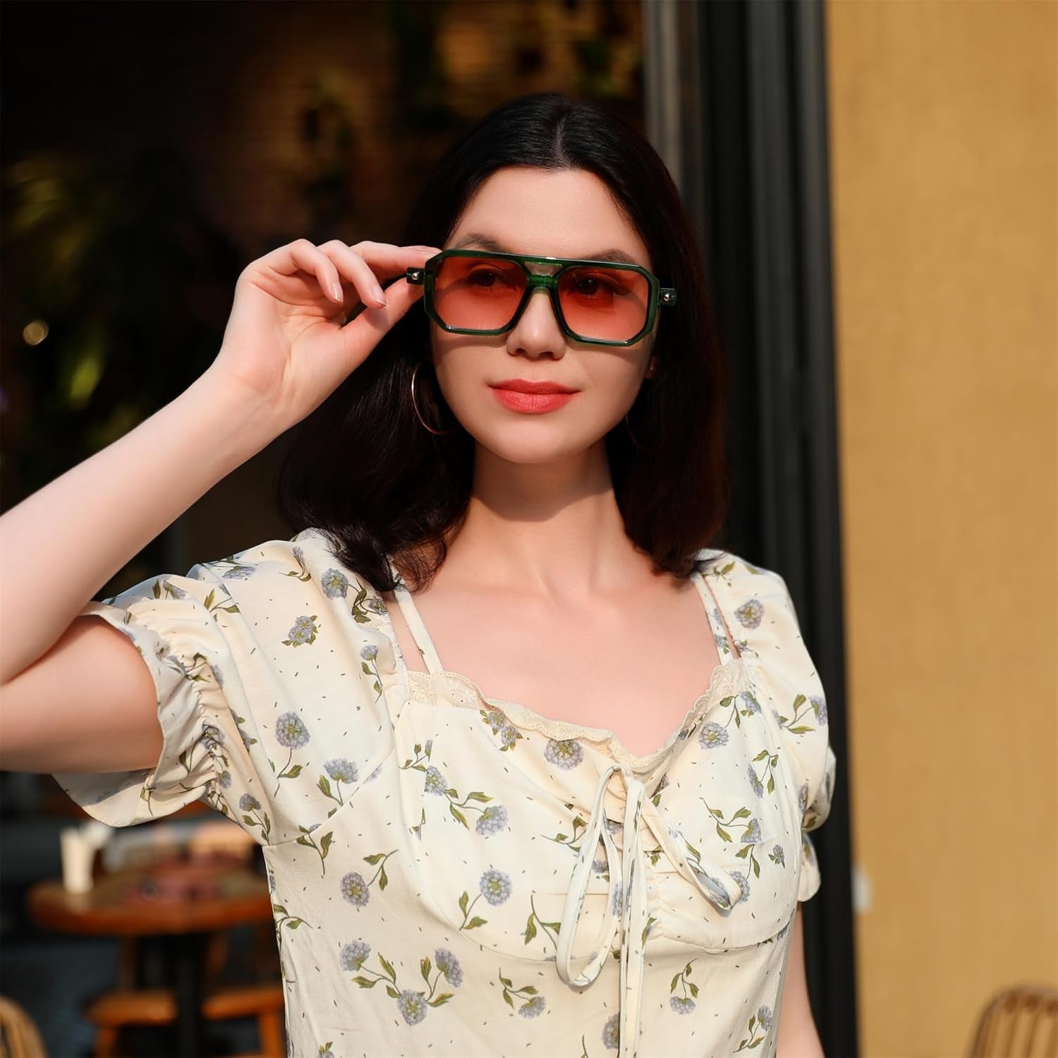 Vintage Square 70S Flat Aviator Sunglasses Women Men Classic Retro Stylish Frame UV400 Sunglasses B2622