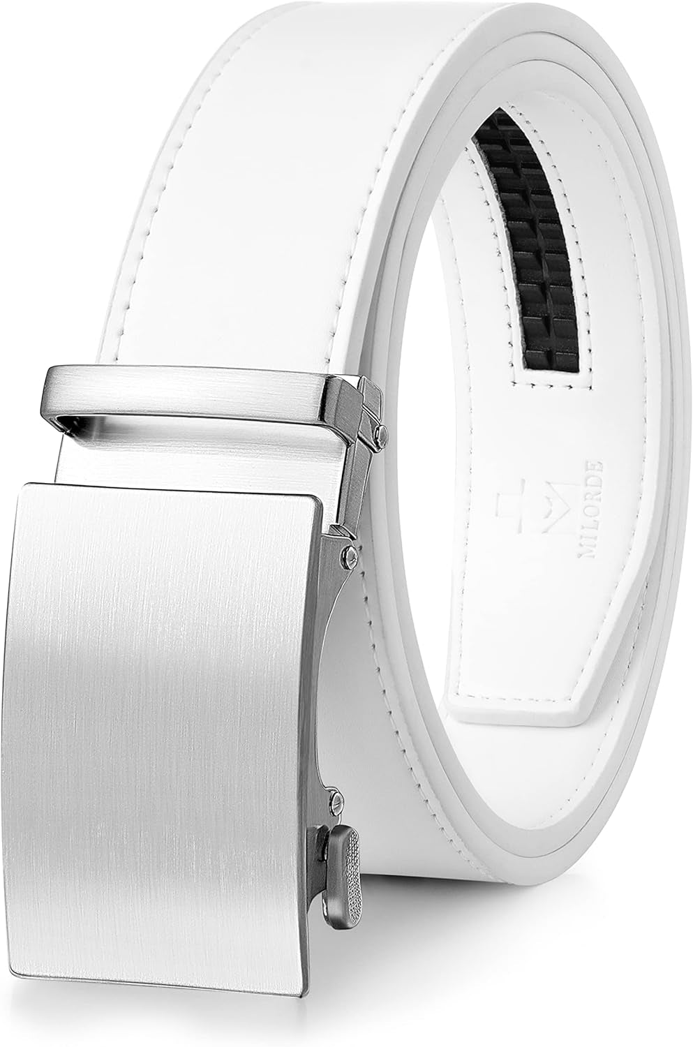 Men'S Ratchet Leather Belt for Casual Golf Dress Pants Shirts, Adjustable Fit, Comfortable and Easy to Use （35Mm）