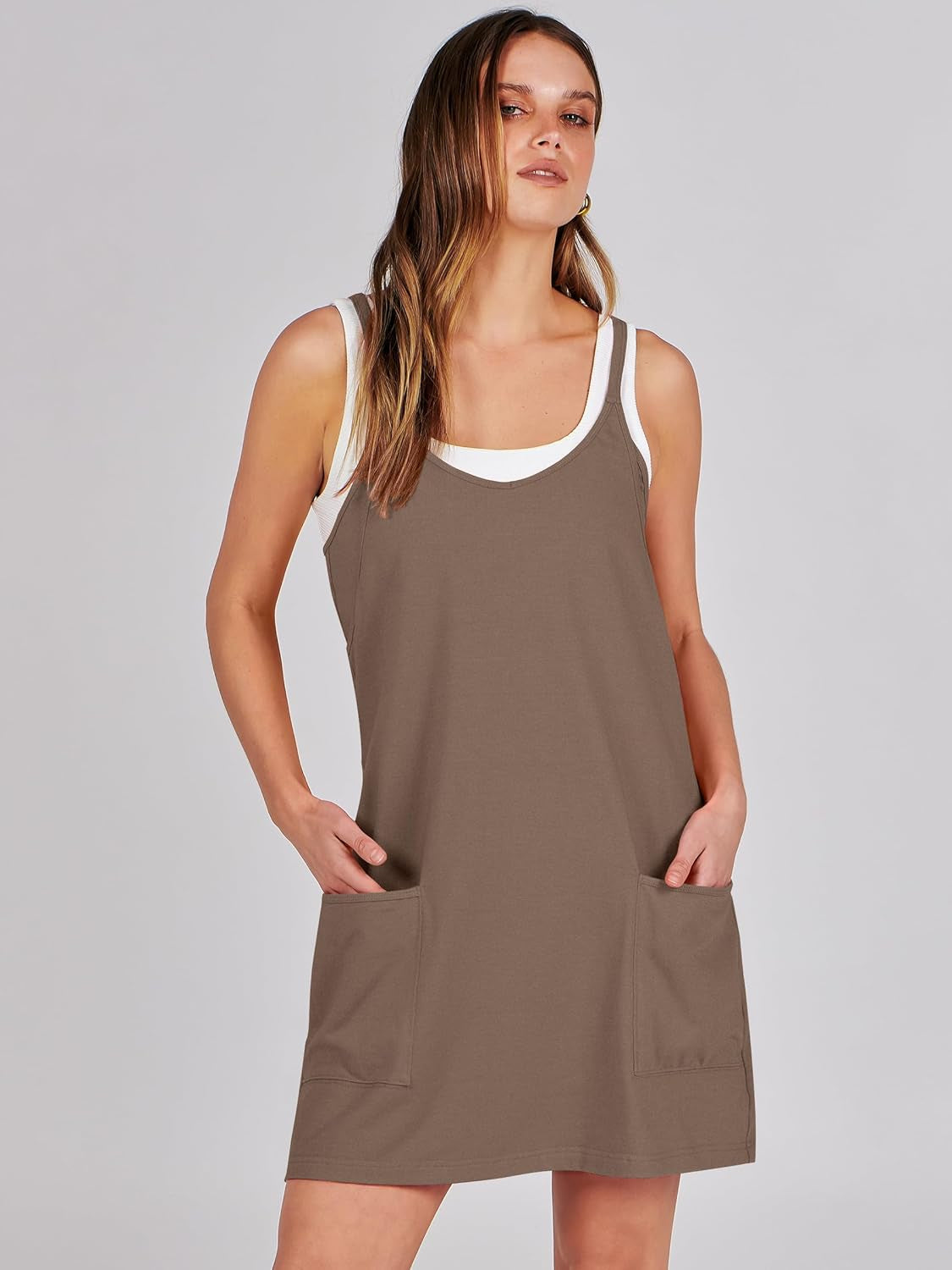Women Athletic Dress Summer Tennis Workout Active Sports Mini Romper Dress Built in Shorts Travel Vacation Clothes