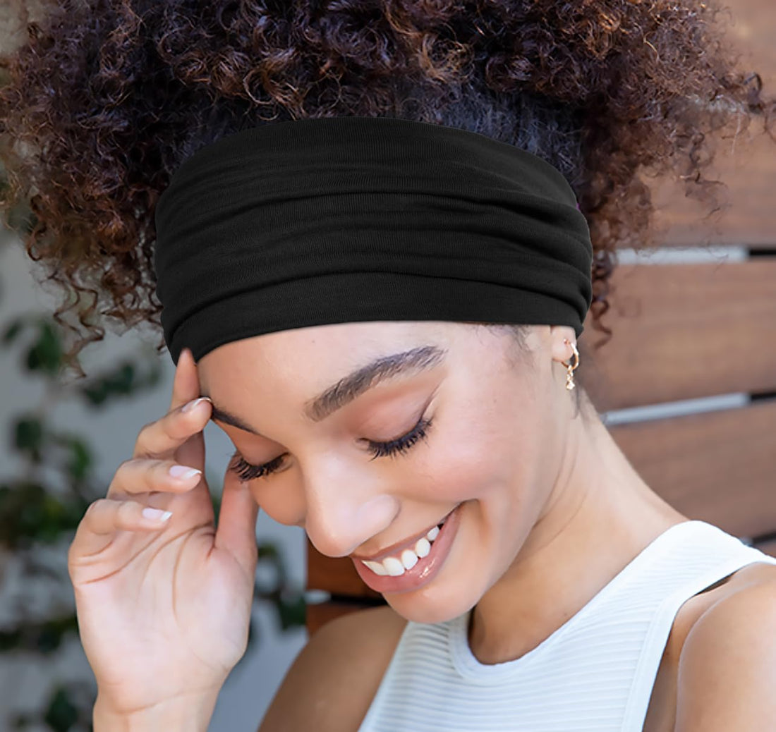 Wide Headbands: Boho Elastic Non-Slip Thick Stretchy Headbands for Women'S Workout, Running, and Active Wear
