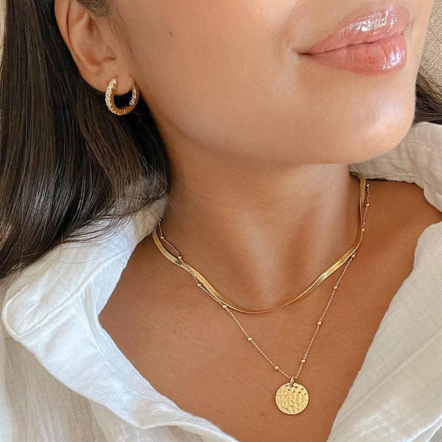 69 Pieces Gold Jewelry Set for Women Fashion Costume Jewelry Gold Plated Necklace Bracelet Earrings Set for Women