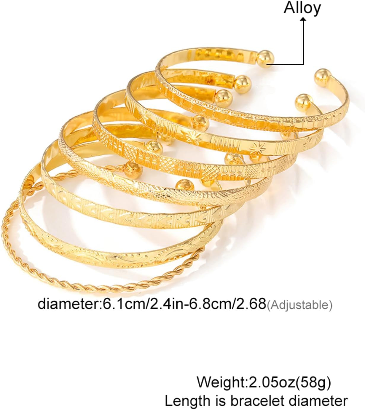 Gold Bangle Bracelets for Women, 14K Gold Plated Multi Layer Stackable Cuff Bracelet Set, Trendy Elegance Charms Non Tarnish Minimalist Textured Boho Jewelry Gift for Women