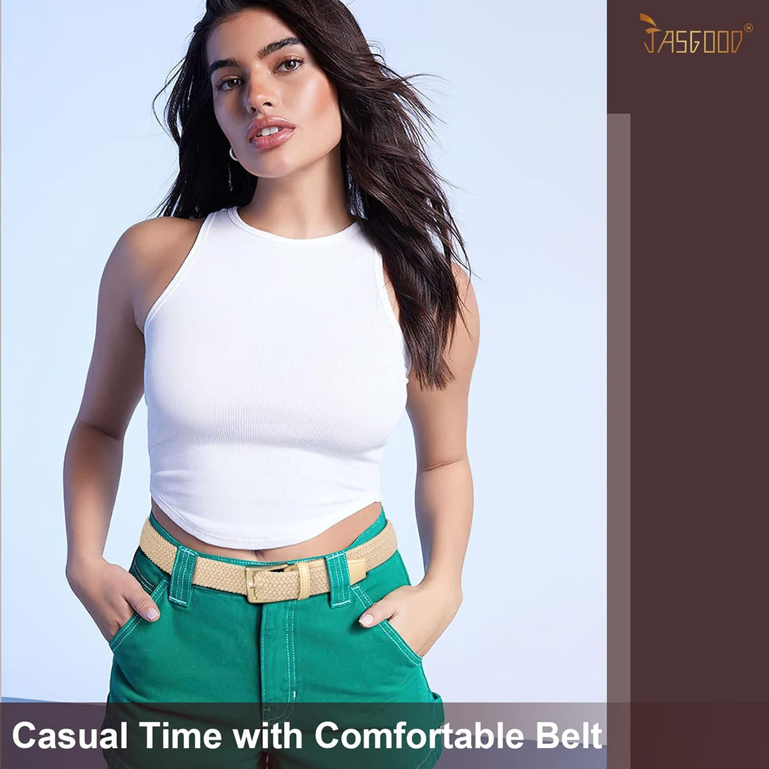 Women Braided Woven Elastic Stretch Belt Men Golf Web Casual Belt for Pants Jeans