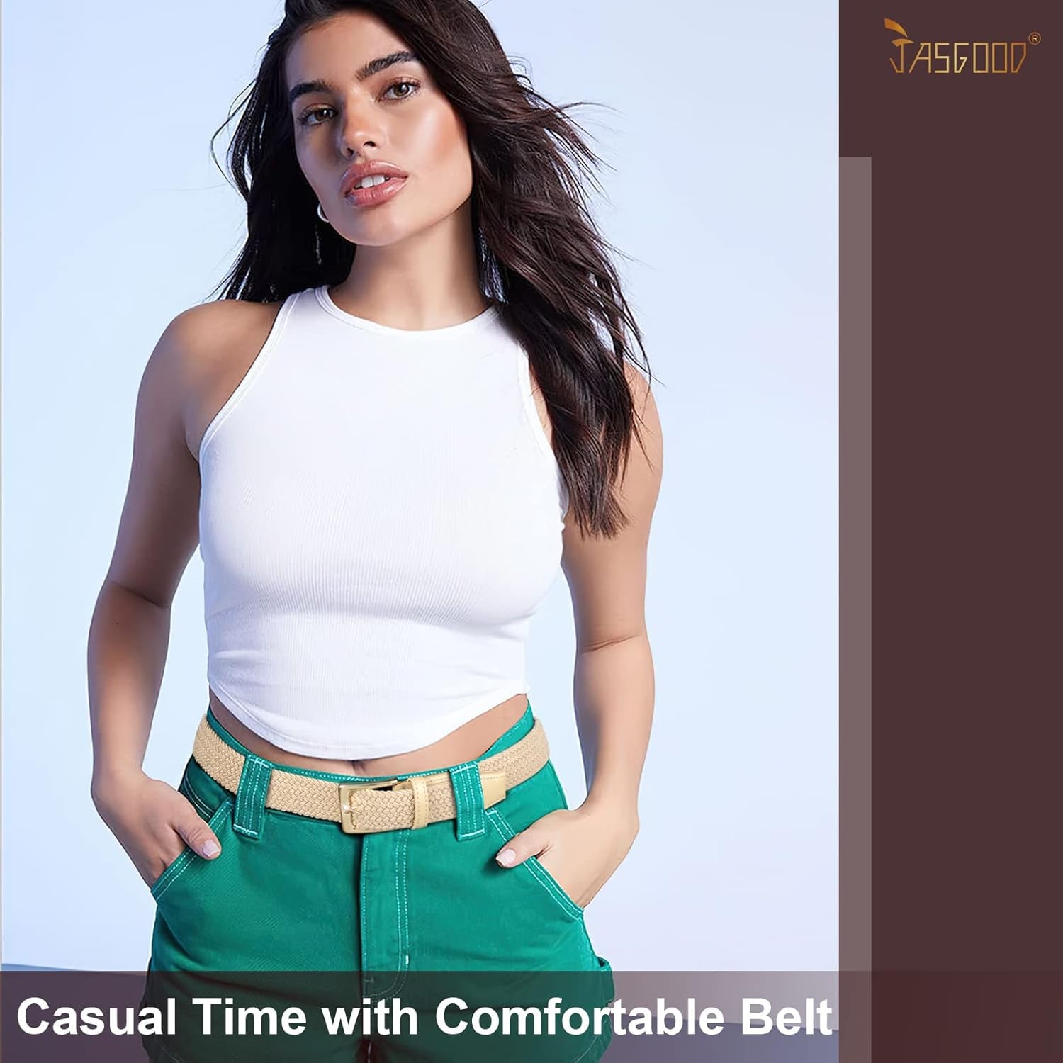 Women Braided Woven Elastic Stretch Belt Men Golf Web Casual Belt for Pants Jeans