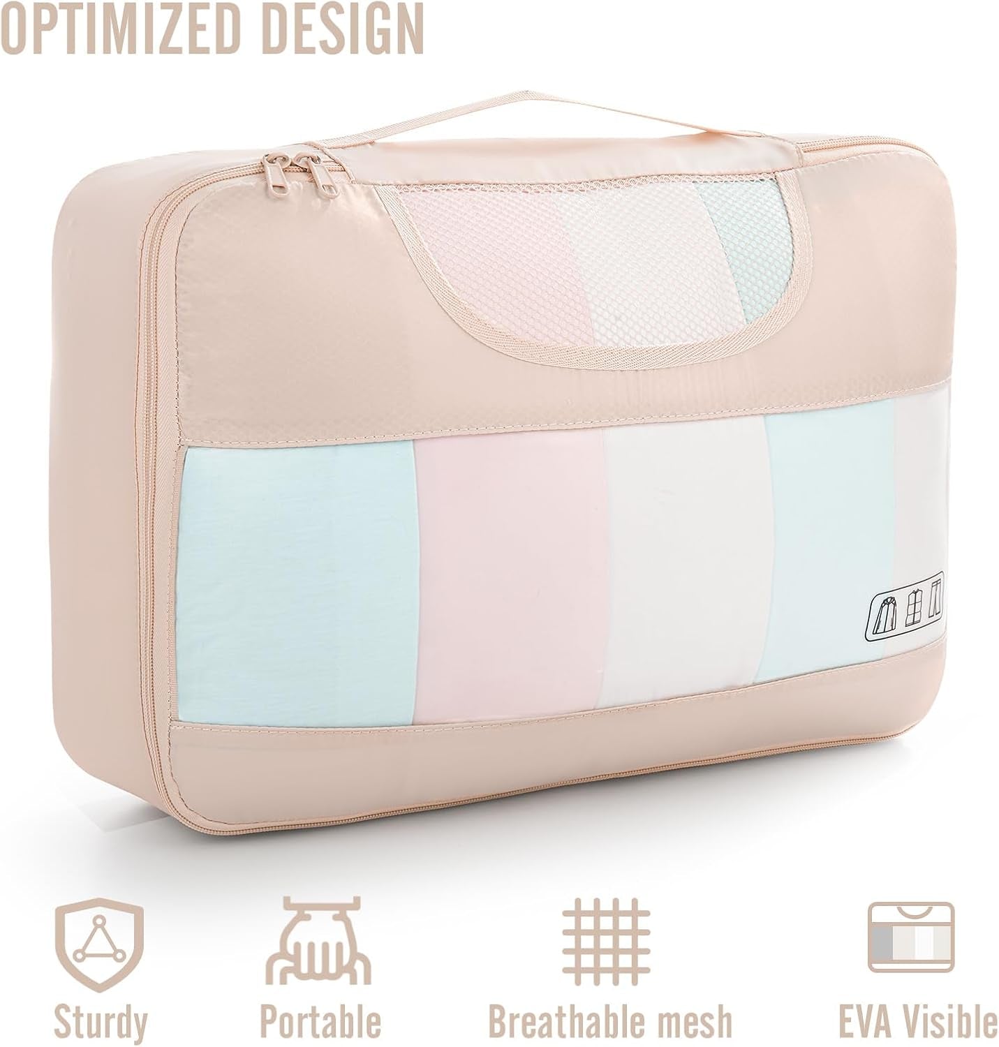 8 Set Packing Cubes for Travel, Beach Vacation Essentials Accessories for Cruise Ship, Suitcase Organizer Bags for Luggage with Hanging Toiletry & Shoe Bag, Birthday Gifts for Women Mom Her