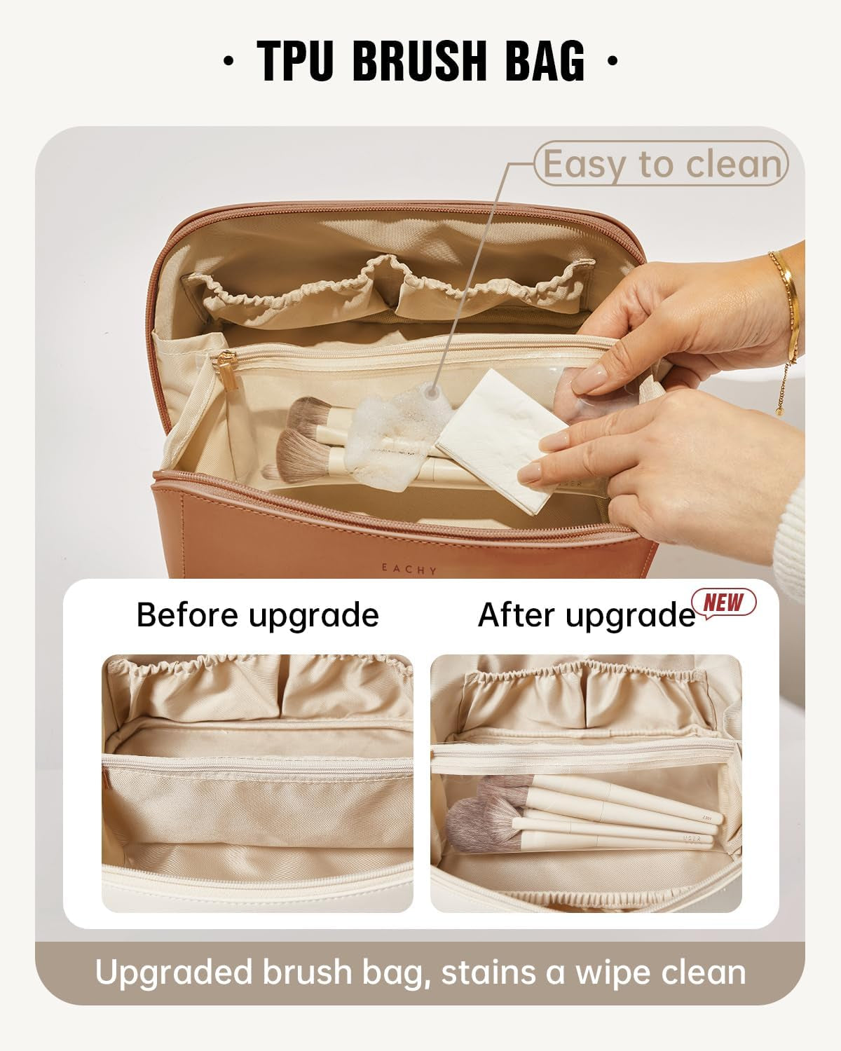 Travel Makeup Bag,Large Capacity Cosmetic Bags for Women,Waterproof Portable Pouch Open Flat Toiletry Bag Pattern Makeup Bag