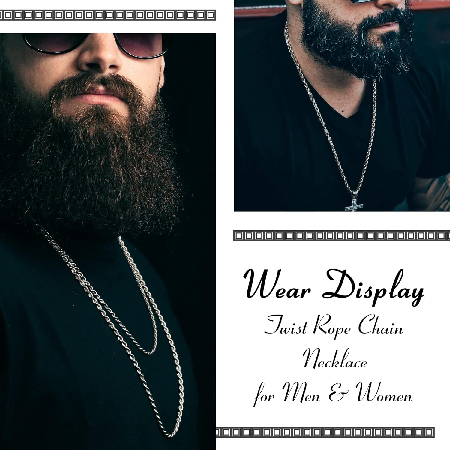 Twist Chain Necklace - Stainless Steel Rope Jewelry for Men & Women