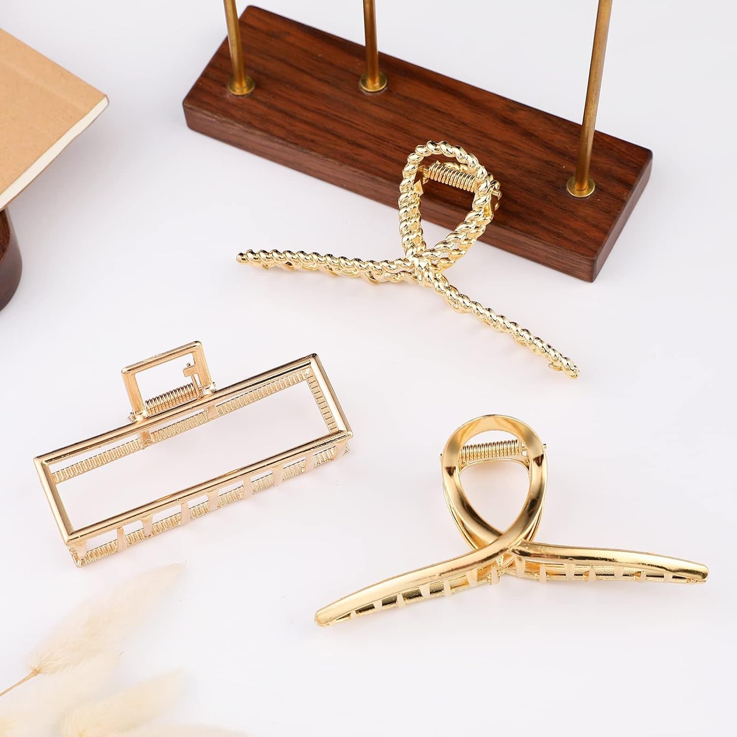 3 PCS Metal Large Claw Clips for Thick Heavy Hair, Strong Hold Big Non-Slip Hair Catch Barrette Jaw Clamp for Long Hair, Fashion Styling Accessories for Women Girls