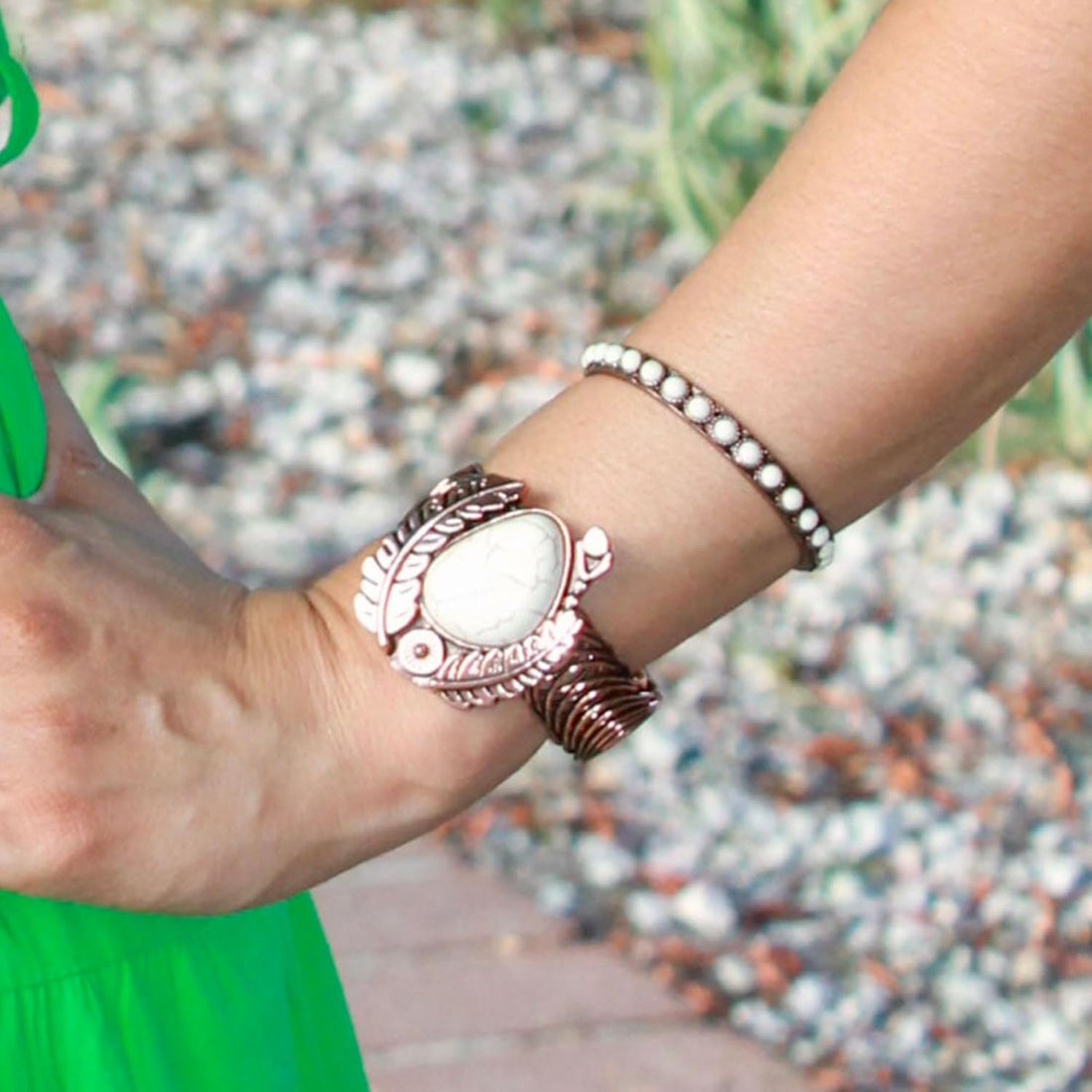Rustic Couture'S Bohemian Turquoise Cuff Bangle Bracelets for Women Cowgirl