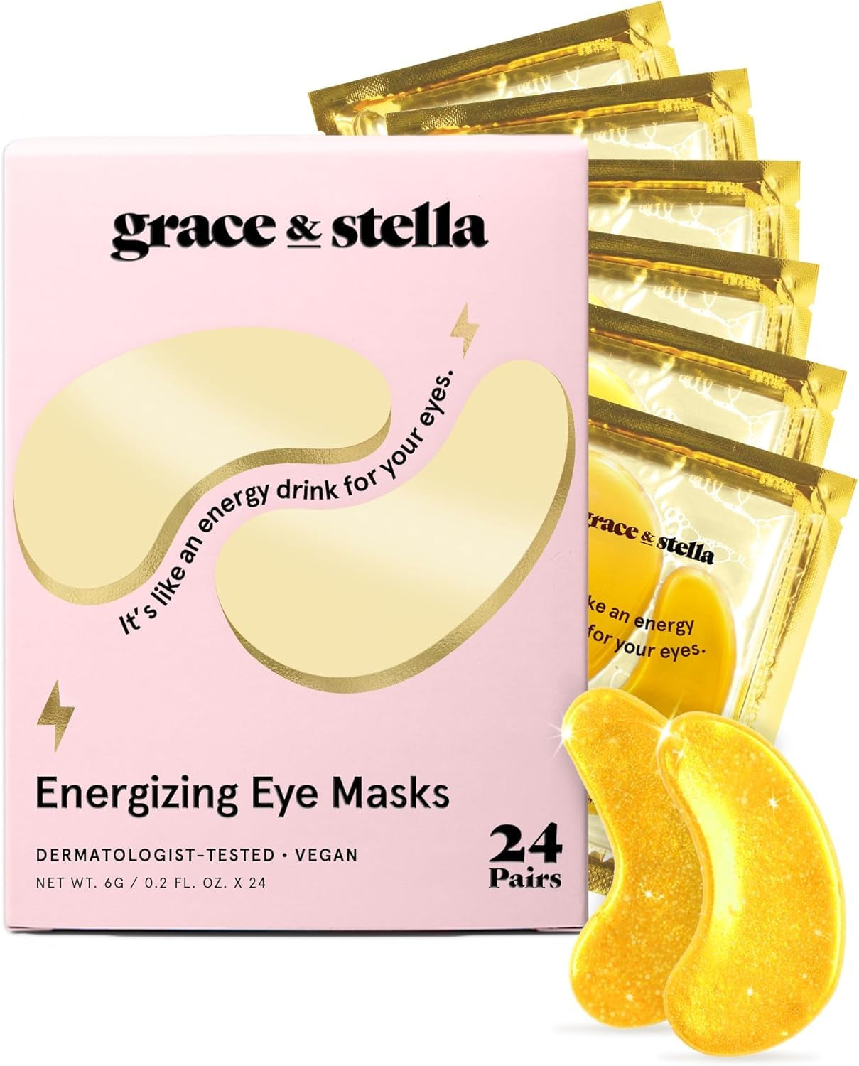 Award Winning under Eye Mask - Travel Essentials - Birthday Gifts for Women - Gel Eye Patches for Dark Circles, Puffy Eyes, Wrinkles, Undereye Bags - Vegan - Self Care (24 Pairs, Gold)