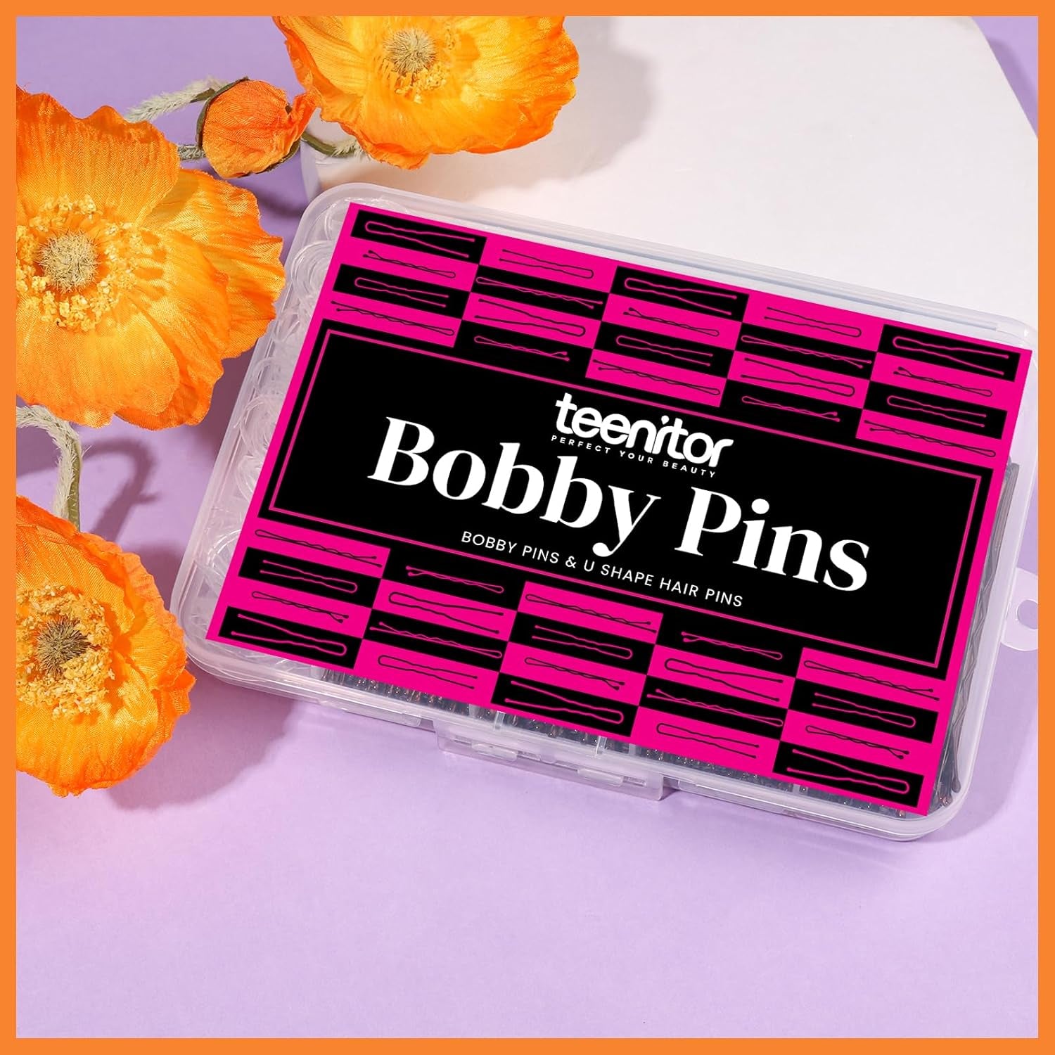 300Pcs Bobby Pins Hair Pins Kit - 100 Brown, 100 U Shape, 100 Hair Bands - 2Inch, 2.36Inch, 2.75Inch Pins for Women'S Buns