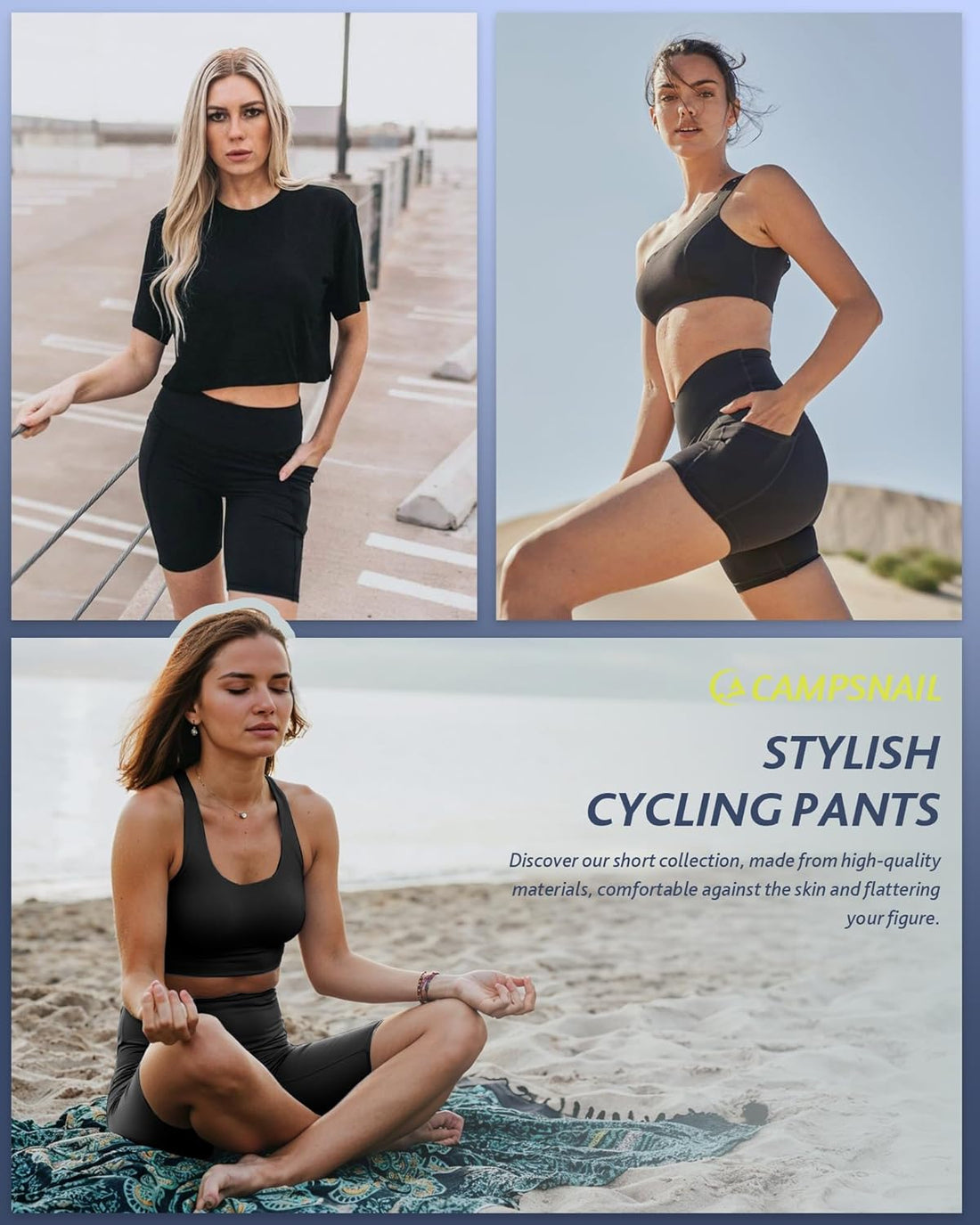 Biker Shorts Women with Pockets - 3"/5"/8" High Waisted Workout Spandex Tummy Control Gym Running Yoga Shorts