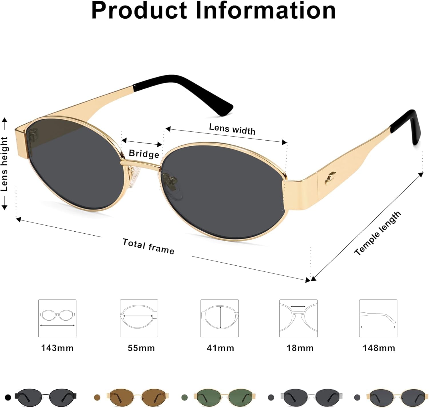 Retro Oval Sunglasses for Women Trendy Classic Shades UV400 Protection SJ1256