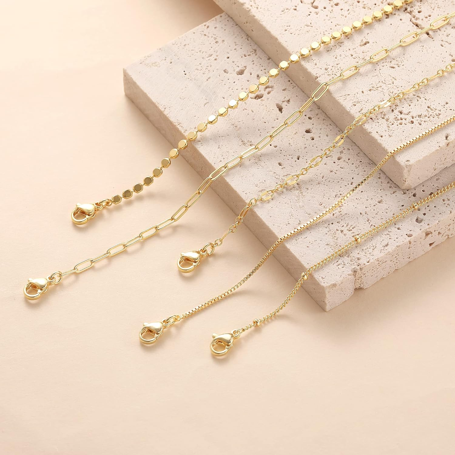 Gold Bracelets for Women, 14K Dainty Gold Plated Stackable Bracelets for Women Trendy Waterproof CZ Tennis Bracelet Set Tiny Heart Paperclip Box Chain Adjustable Bracelets Minimalist Cute Jewelry