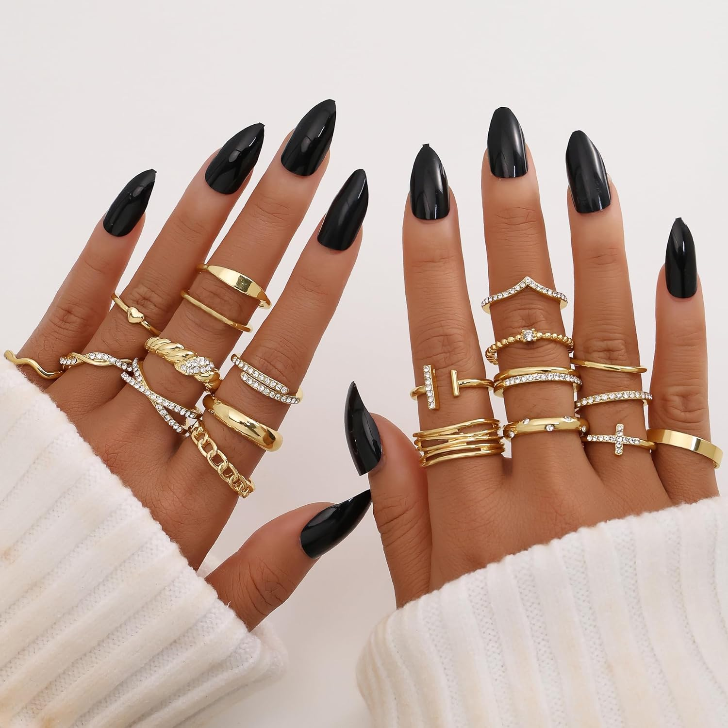 Gold Knuckle Rings Set for Women, Dainty Simple Trendy Cute Stackable Finger Rings Pack, Perfect for Stacking Layering on Thumb and Knuckle, Mixed Size, Jewelry Gift