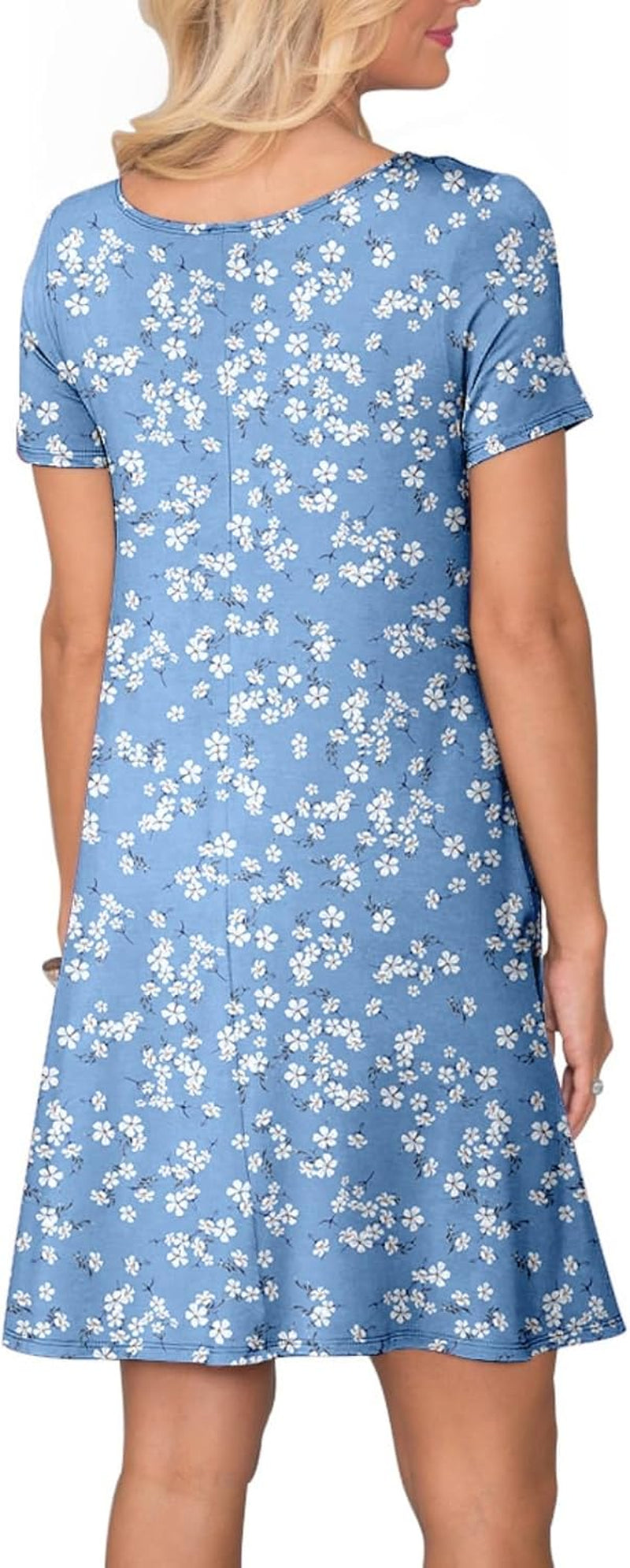 Women'S Casual T Shirt Dress Summer Short Sleeve Swing Dresses with Pockets