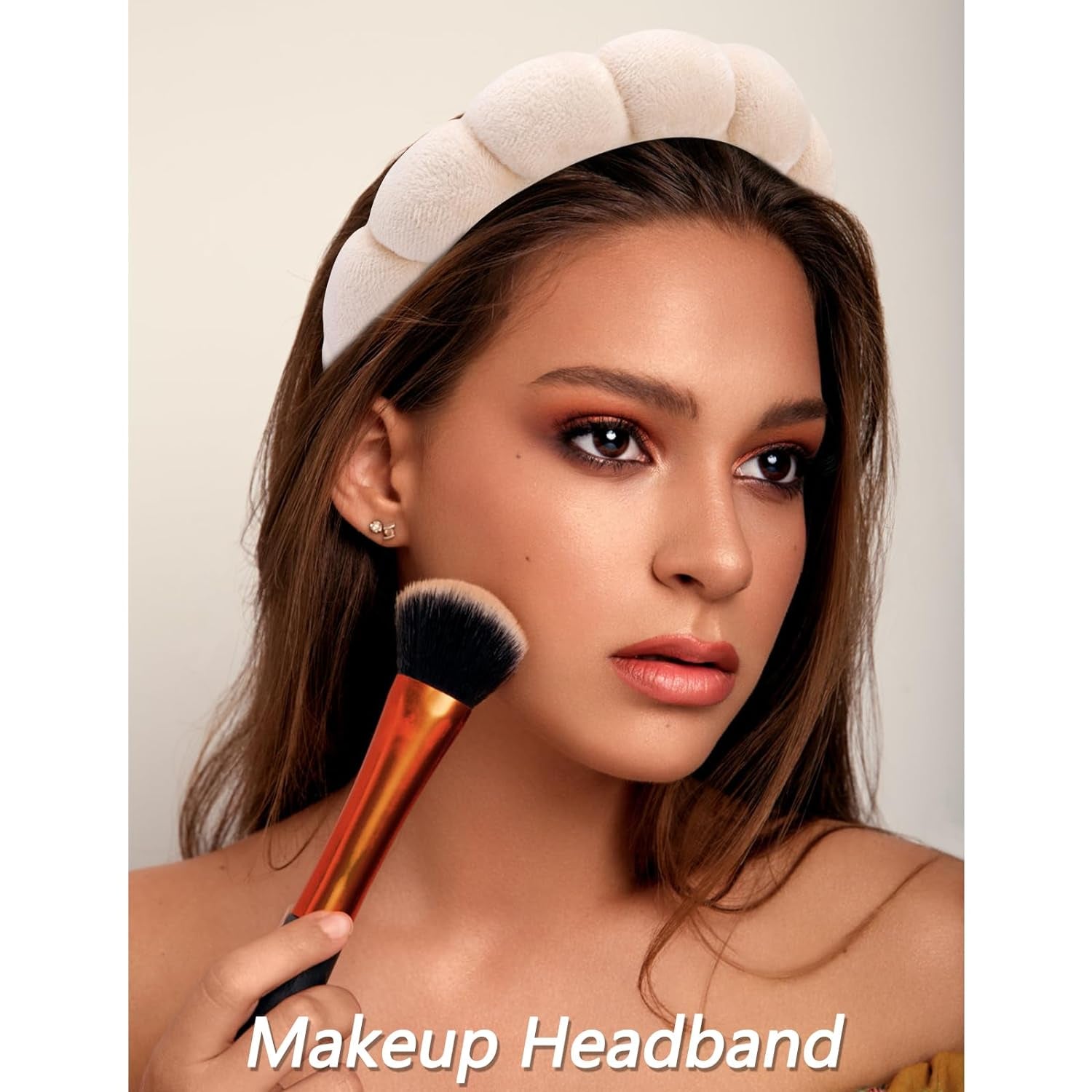 6 Pack Spa Headband, Makeup Headband, Face Wash Headbands, Skincare Headbands, Brown Sponge Hair Band Bow Tie Spa Head Band for Washing Face Wristband Set Hair Accessories for Women