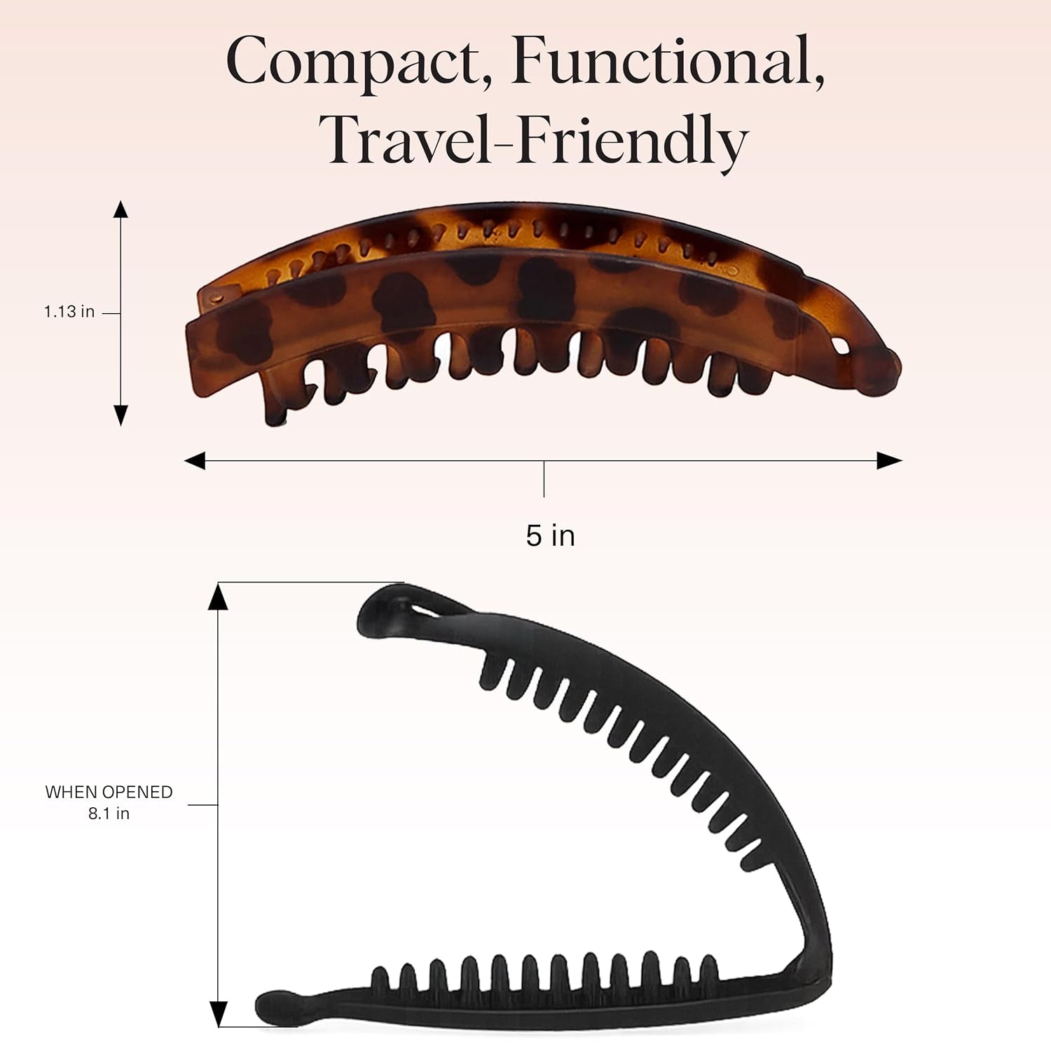 Banana Clip - Secure & Sturdy Grip Banana Clips for Women | No Crease, Durable Hair Accessories for Women | Great for Stylish Ponytails & Updo - Black & Brown, 2 Pcs