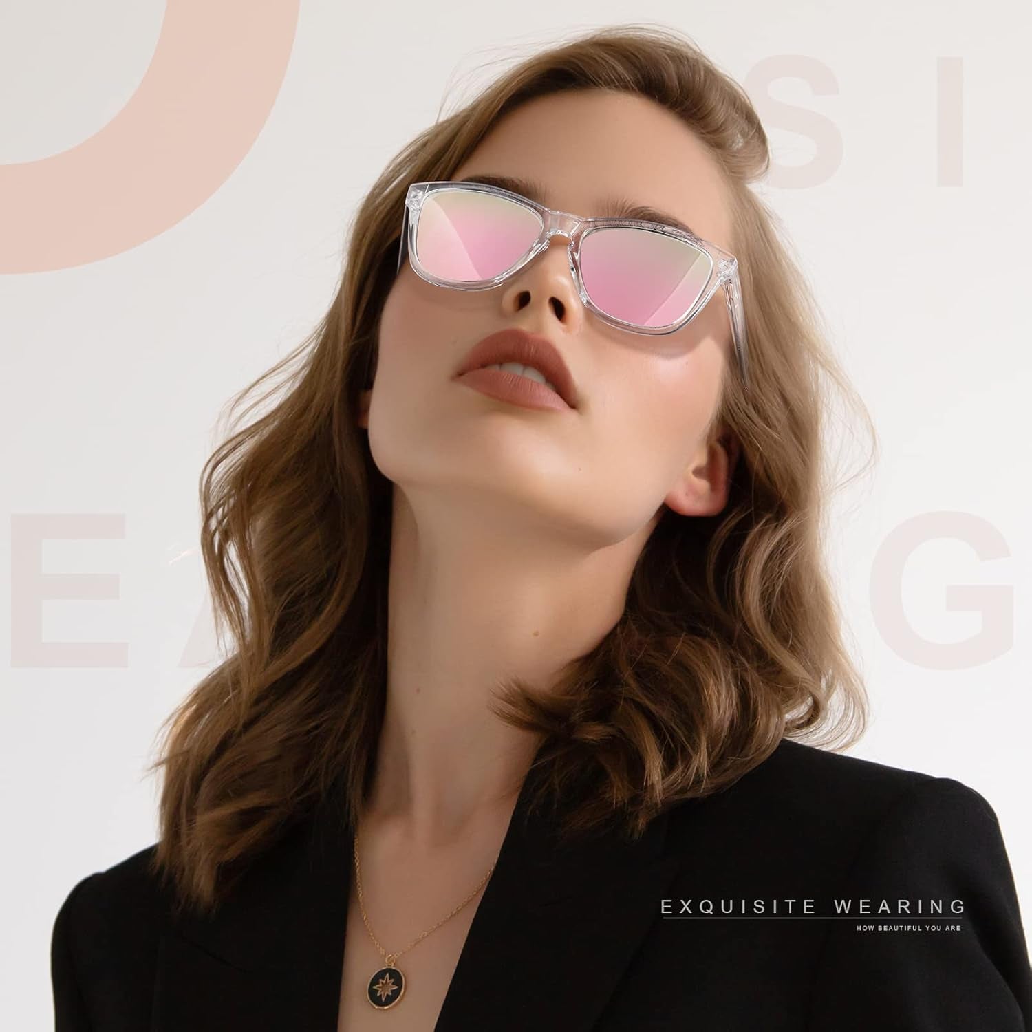 Sunglasses Womens Polarized Sunglasses for Women Trendy Designer Mirrored UV400 Protection Sun Glasses