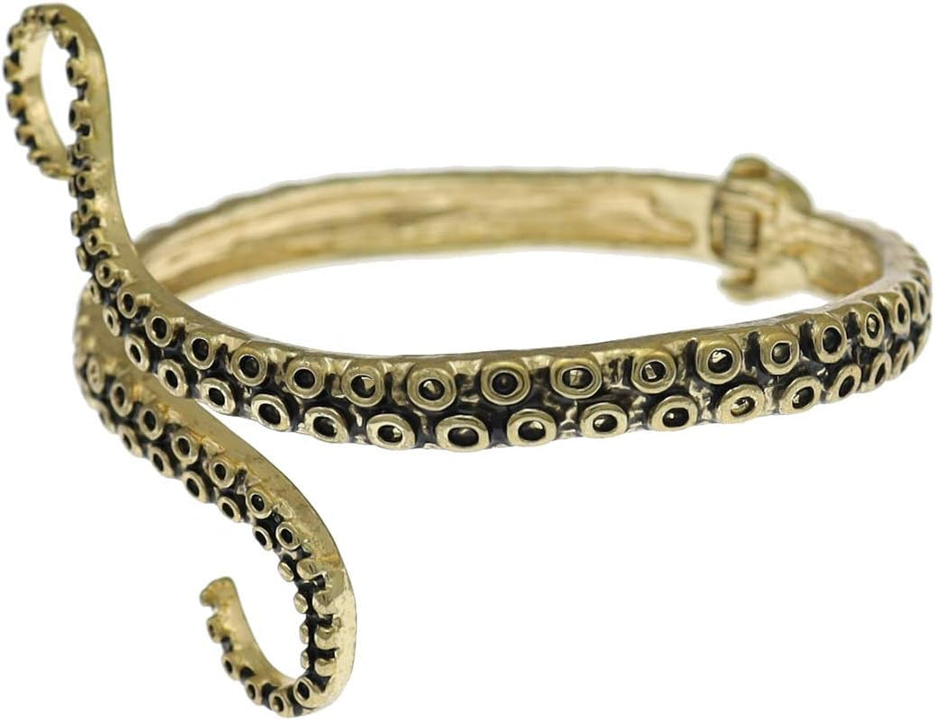 Octopus Tentacle Animal Sea Ocean Hinged Open Bracelet Bangle Arm Cuff Scary Horror Goth