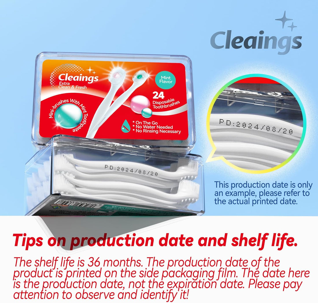® Mini Brushes-Disposable Toothbrushes with Toothpaste and Pick for Work or Travel, 24 Count (Mint Flavor（Pack of 1）)