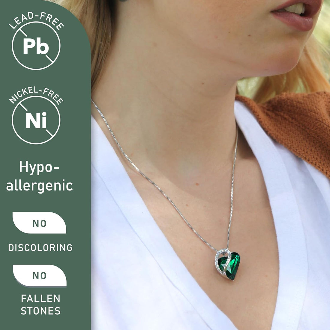 Necklaces for Women, Infinity Love Birthstone Heart Crystal Pendant, Birthday Jewelry Gifts for Her, Mom, and Wife, Silver Plated, 18 plus 2 Inch Adjustable Chain