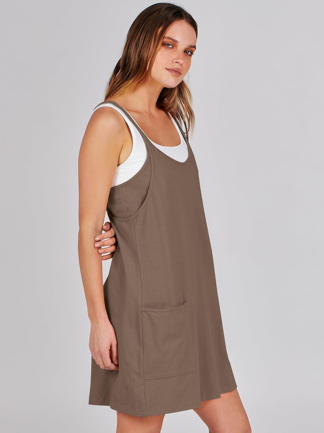 Women Athletic Dress Summer Tennis Workout Active Sports Mini Romper Dress Built in Shorts Travel Vacation Clothes