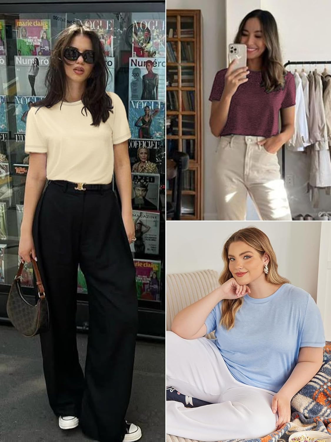 Womens T Shirt Summer Tops Short Sleeve Fashion Basic Casual Oversized Beach Vacation Clothes 2025 Trendy