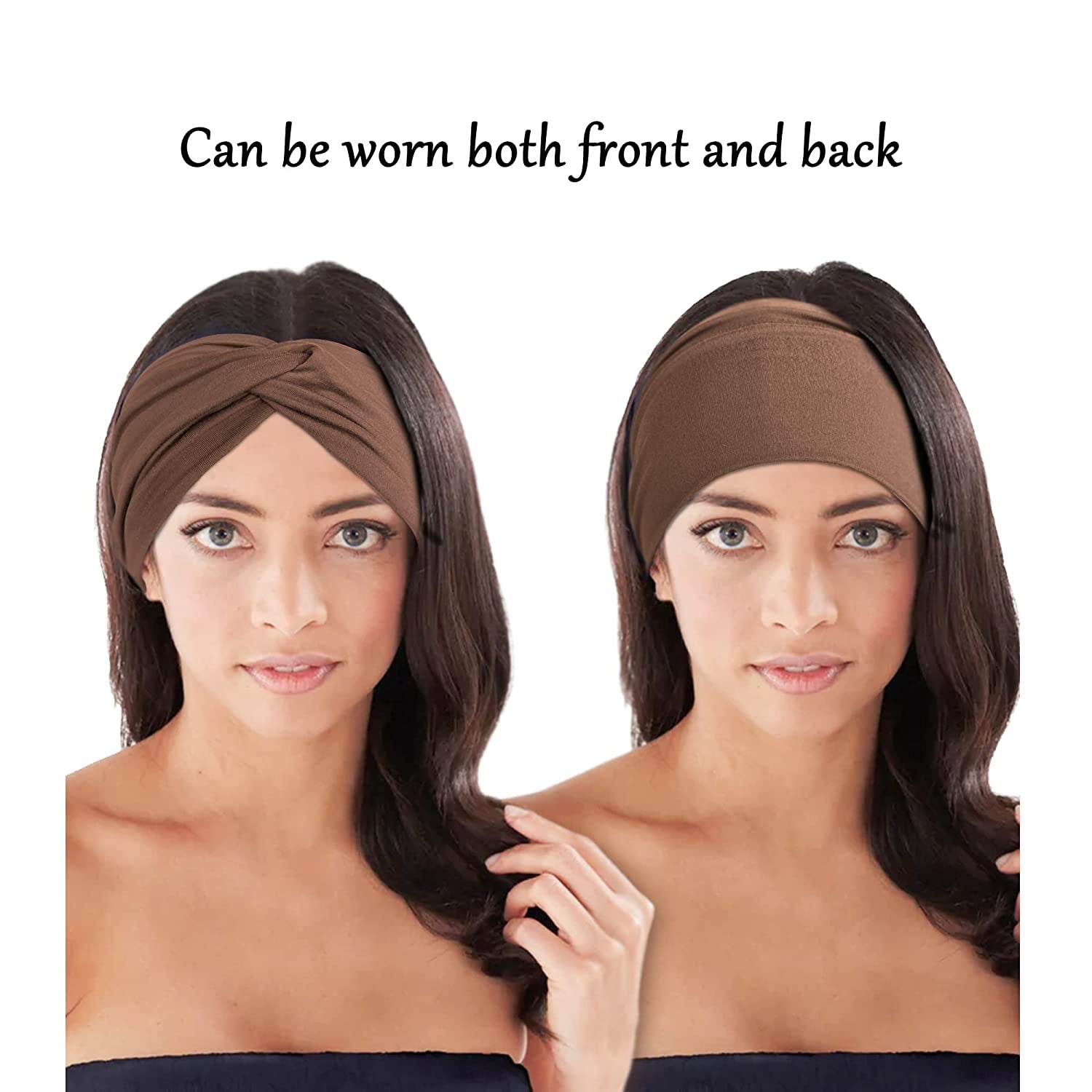 10 PCS Women Headbands African Wide Hair Wrap Extra Turban Head Bands for Lady Large Sport Workout Stretch Non-Slip Big Hair Bands