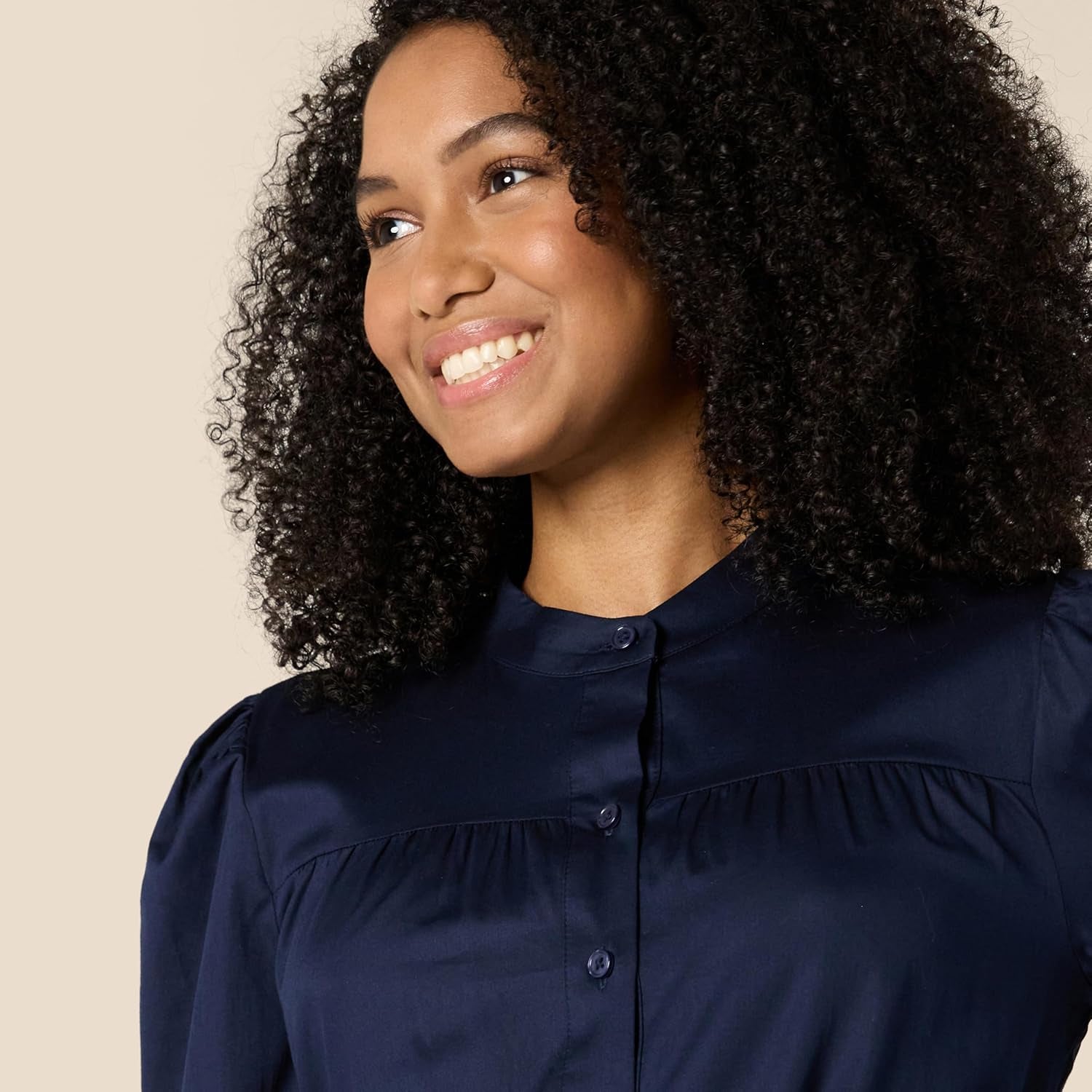 Women'S Regular-Fit Cotton Sateen Tiered Shirt Dress