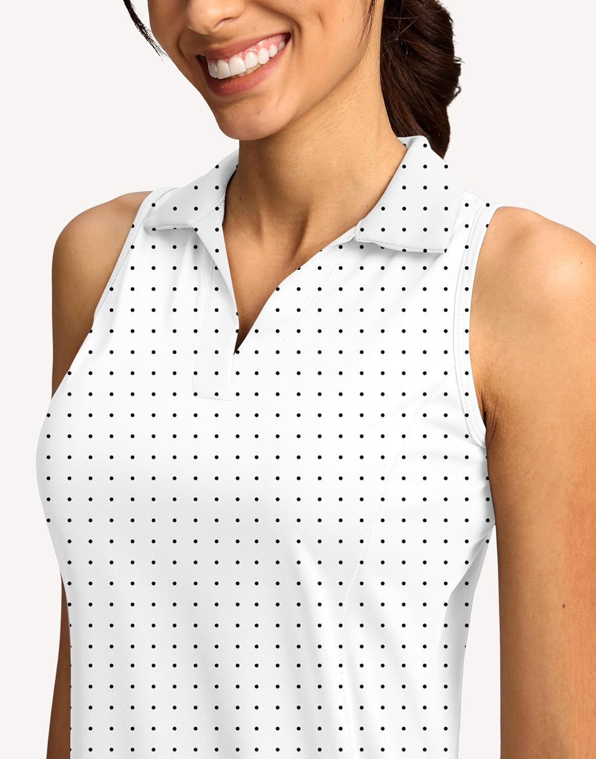 Women'S Golf Shirt Sleeveless Lightweight V Neck Tennis Polo Shirts with Collar Quick Dry Athletic Tops for Women
