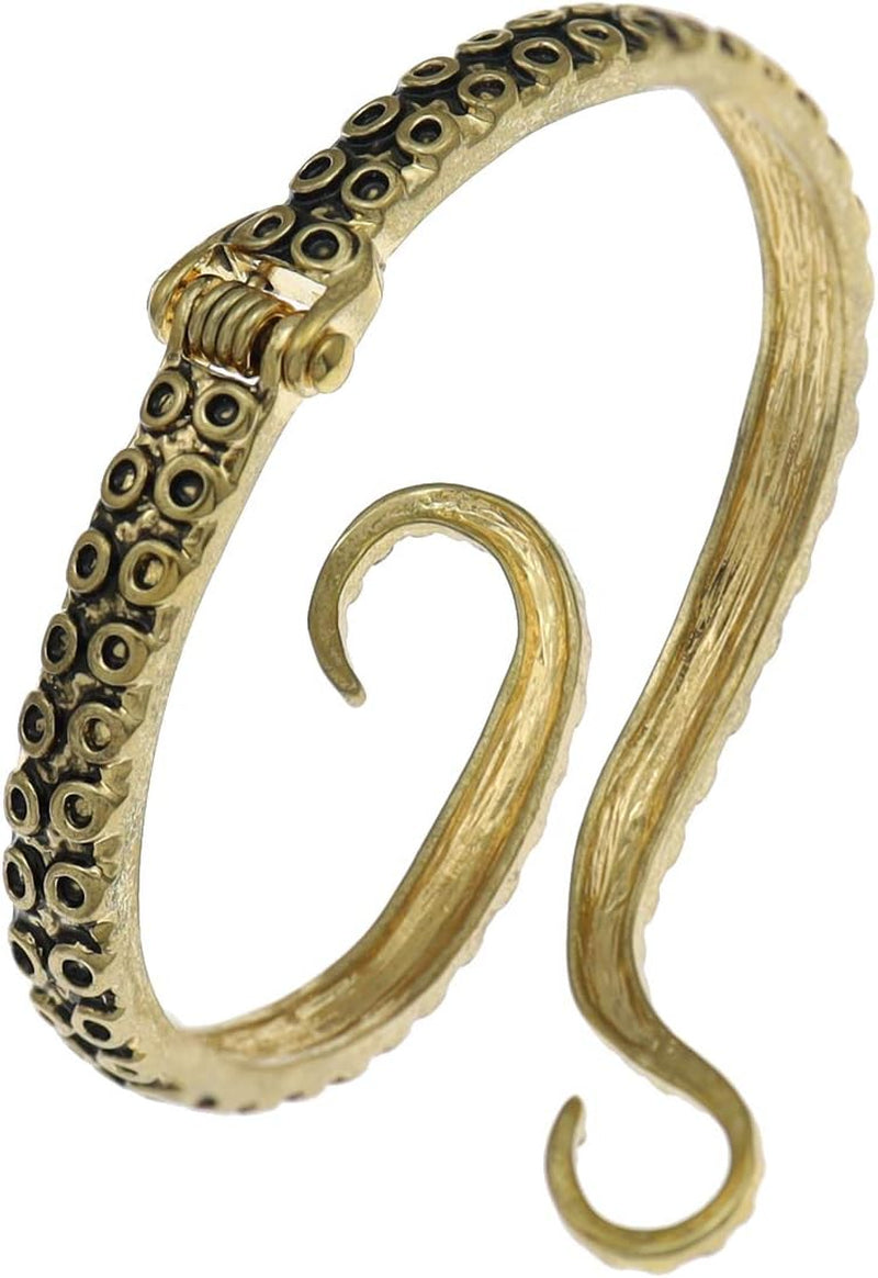 Octopus Tentacle Animal Sea Ocean Hinged Open Bracelet Bangle Arm Cuff Scary Horror Goth