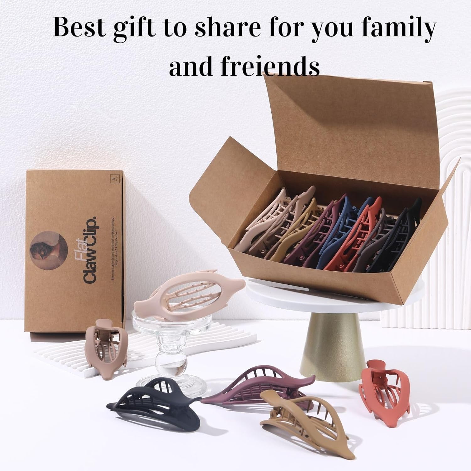 8 Pack French Flat Hair Clips for Women – Large Matte No-Slip Claw Barrettes for Thick & Thin Hair, Strong Hold Styling Accessories